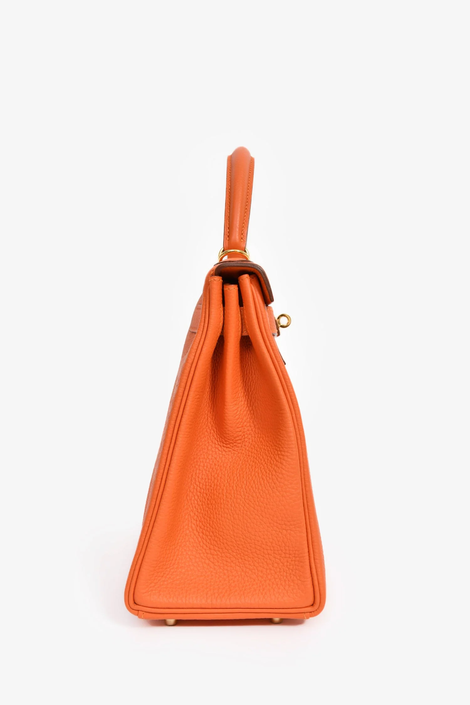 Hermès 2015 Orange Togo Leather Kelly 28 with Strap - Image 3