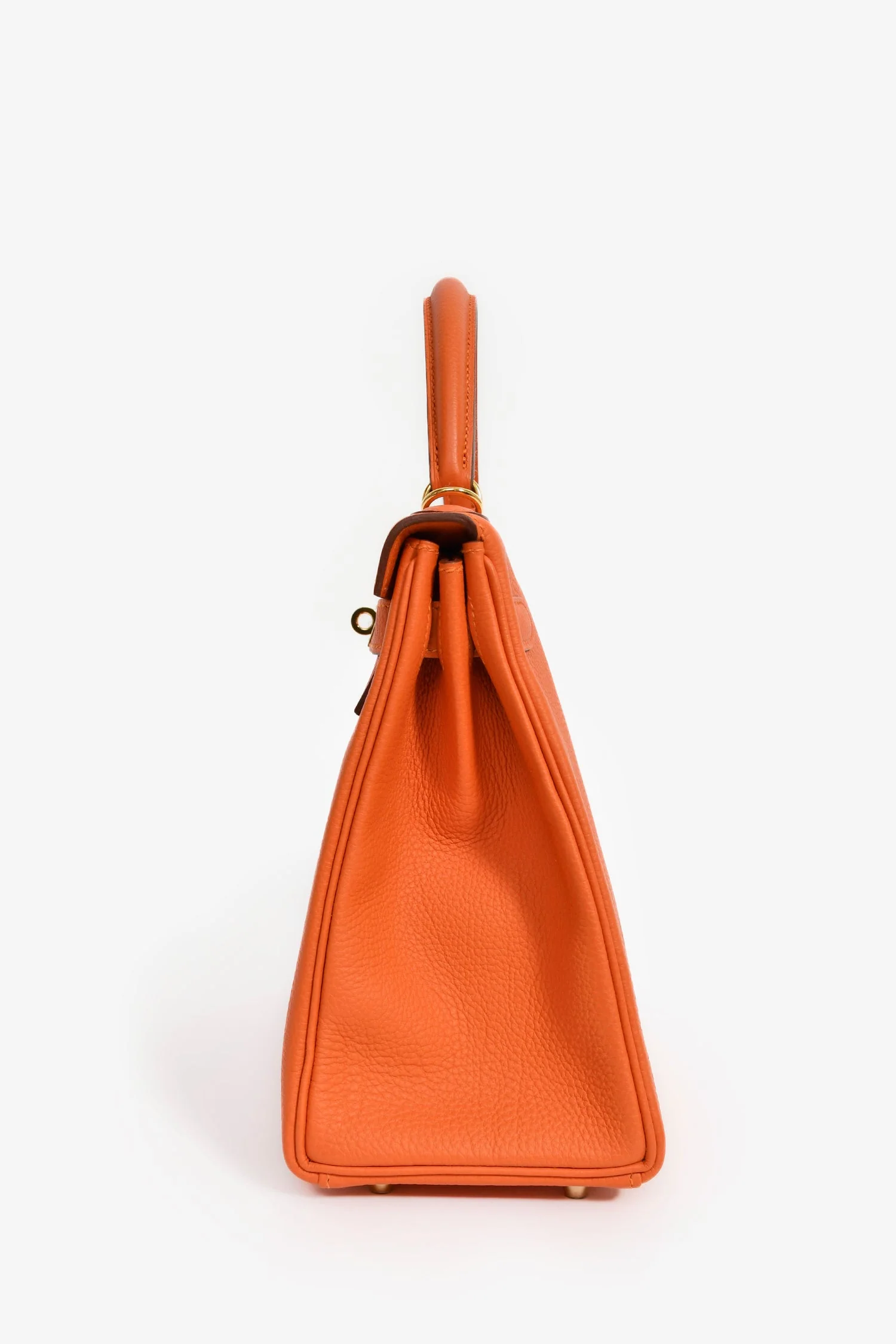 Hermès 2015 Orange Togo Leather Kelly 28 with Strap - Image 4