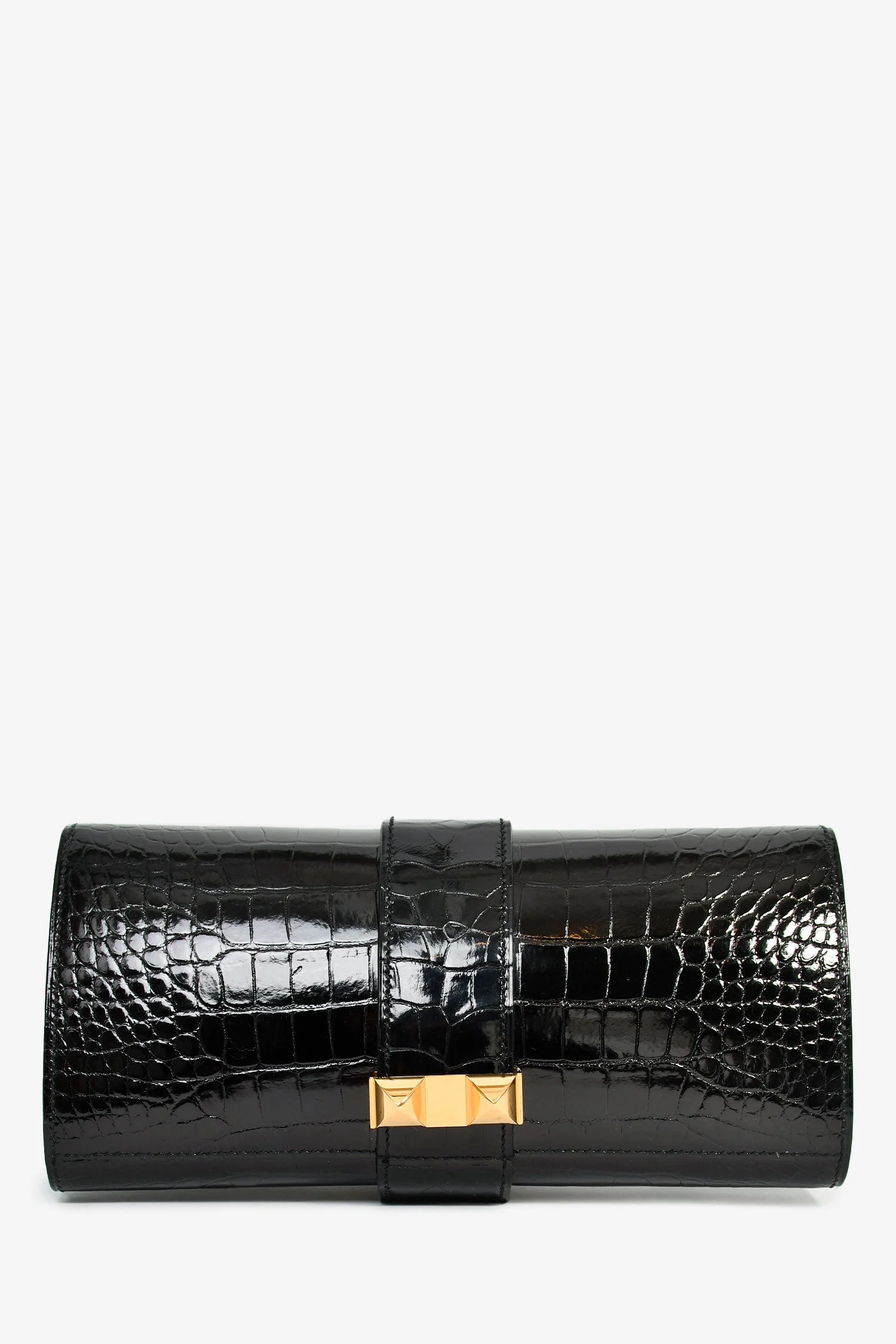 Hermes 2016 Black Alligator 'Medor' 23 Clutch - Image 2