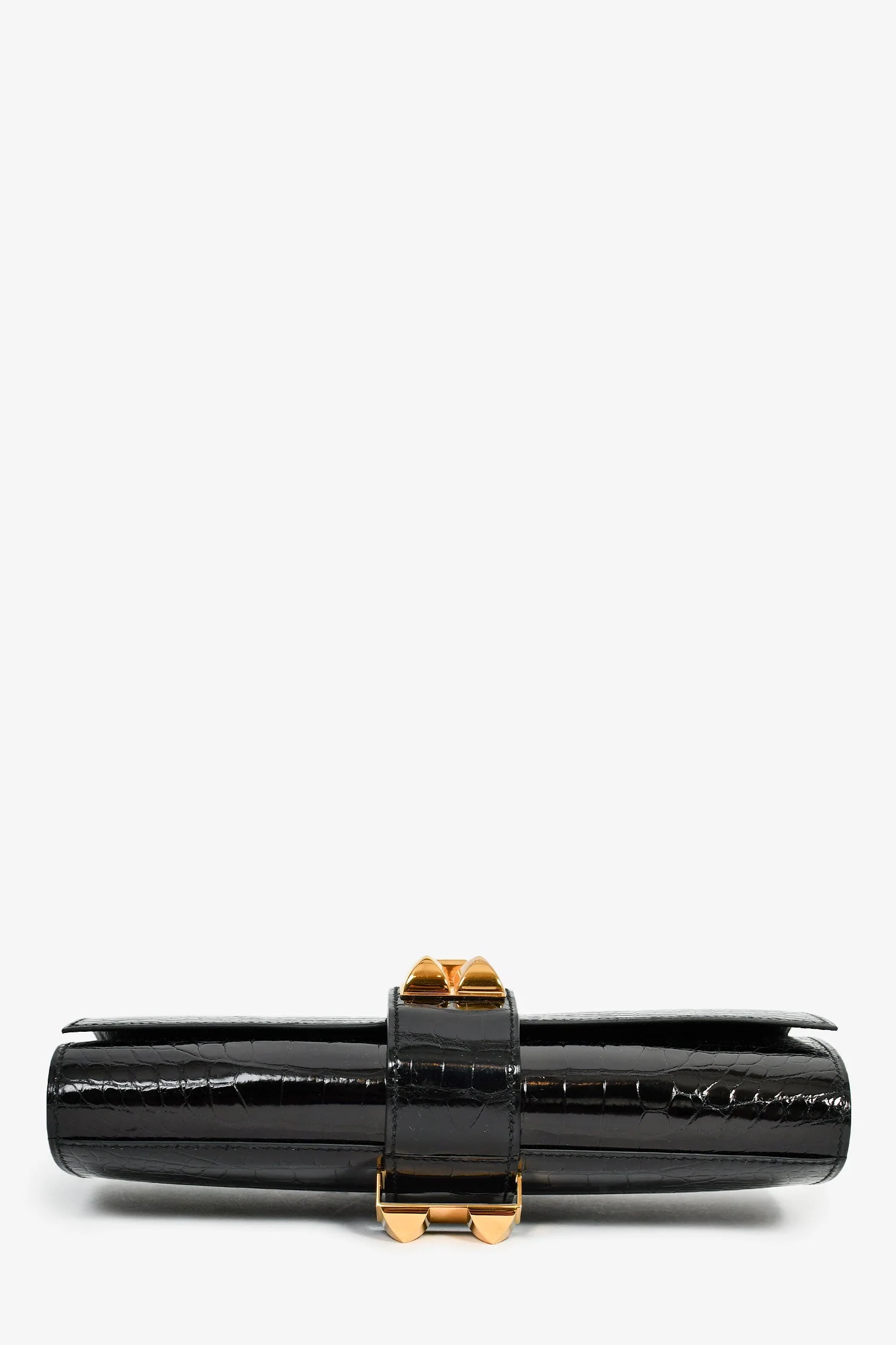Hermes 2016 Black Alligator 'Medor' 23 Clutch - Image 5