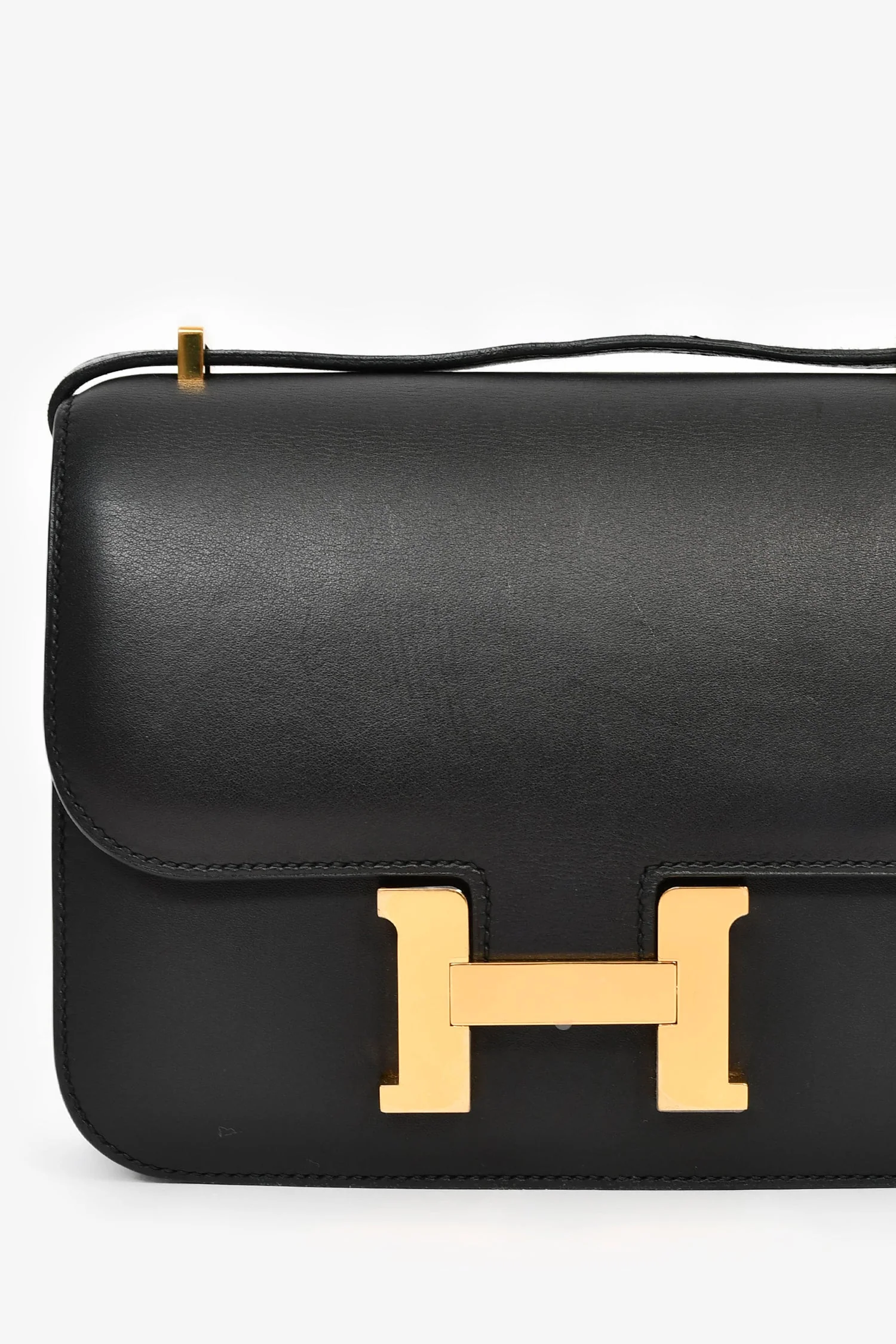 Hermes 2016 Black Swift Leather Mini Constance 18 - Image 6