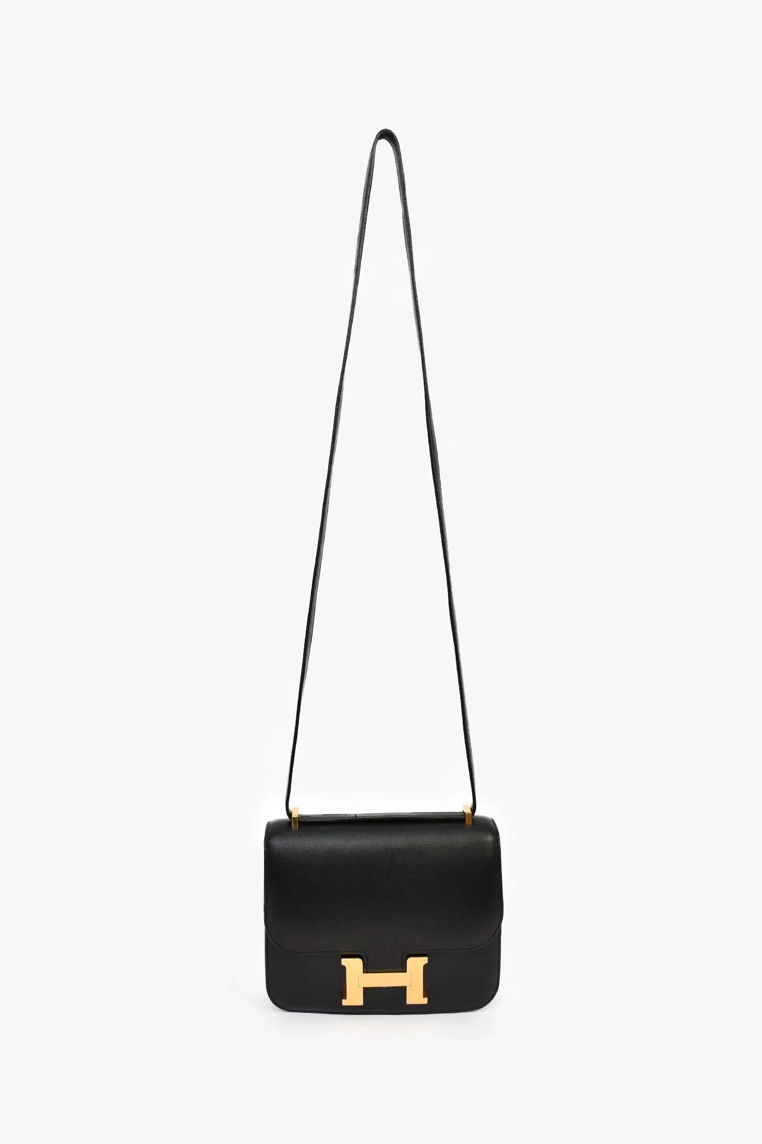 Hermes 2016 Black Swift Leather Mini Constance 18 - Image 8