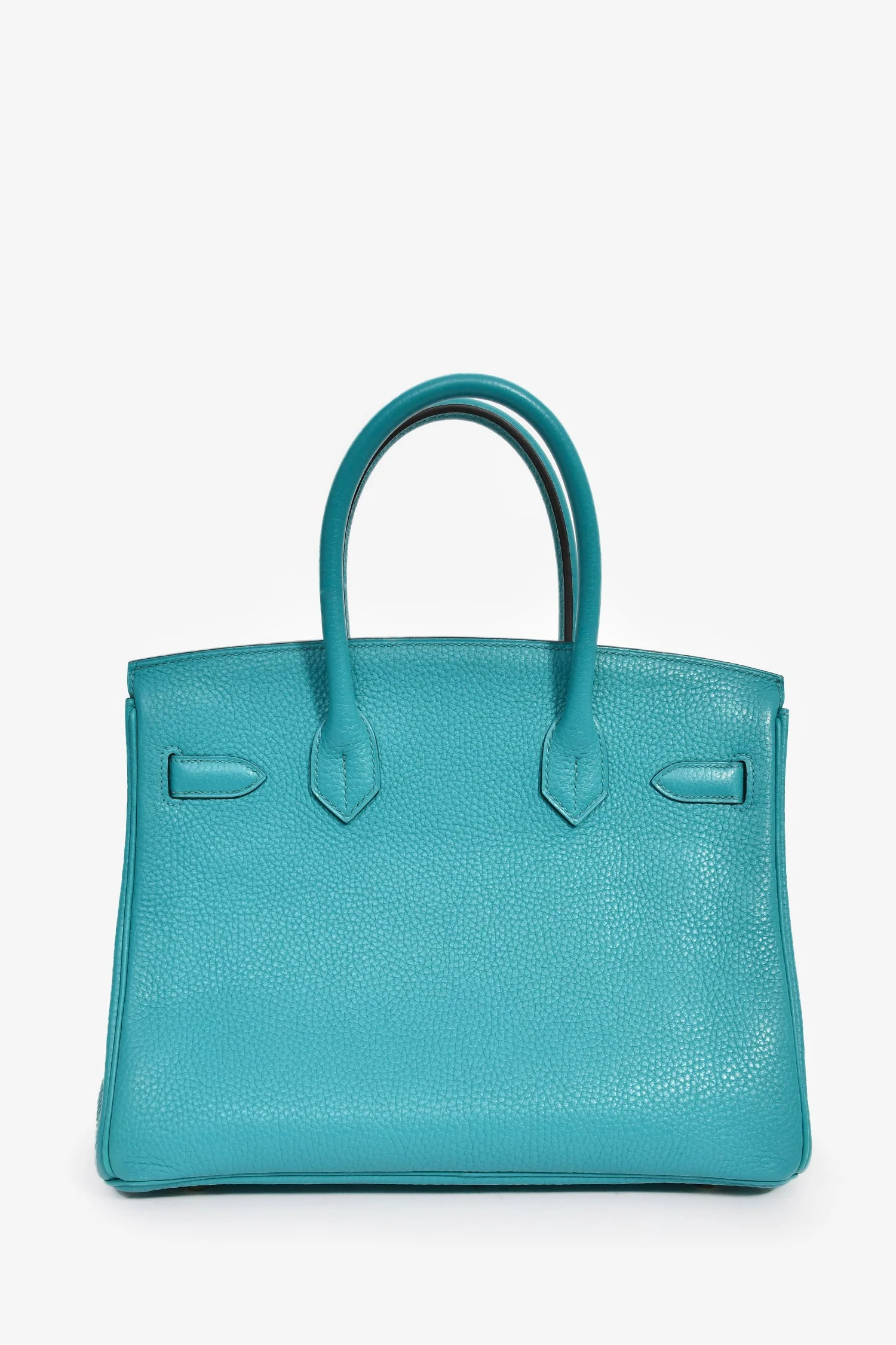 Hermès 2016 Bleu Paon Clemence Leather Birkin 30 GHW - Image 2