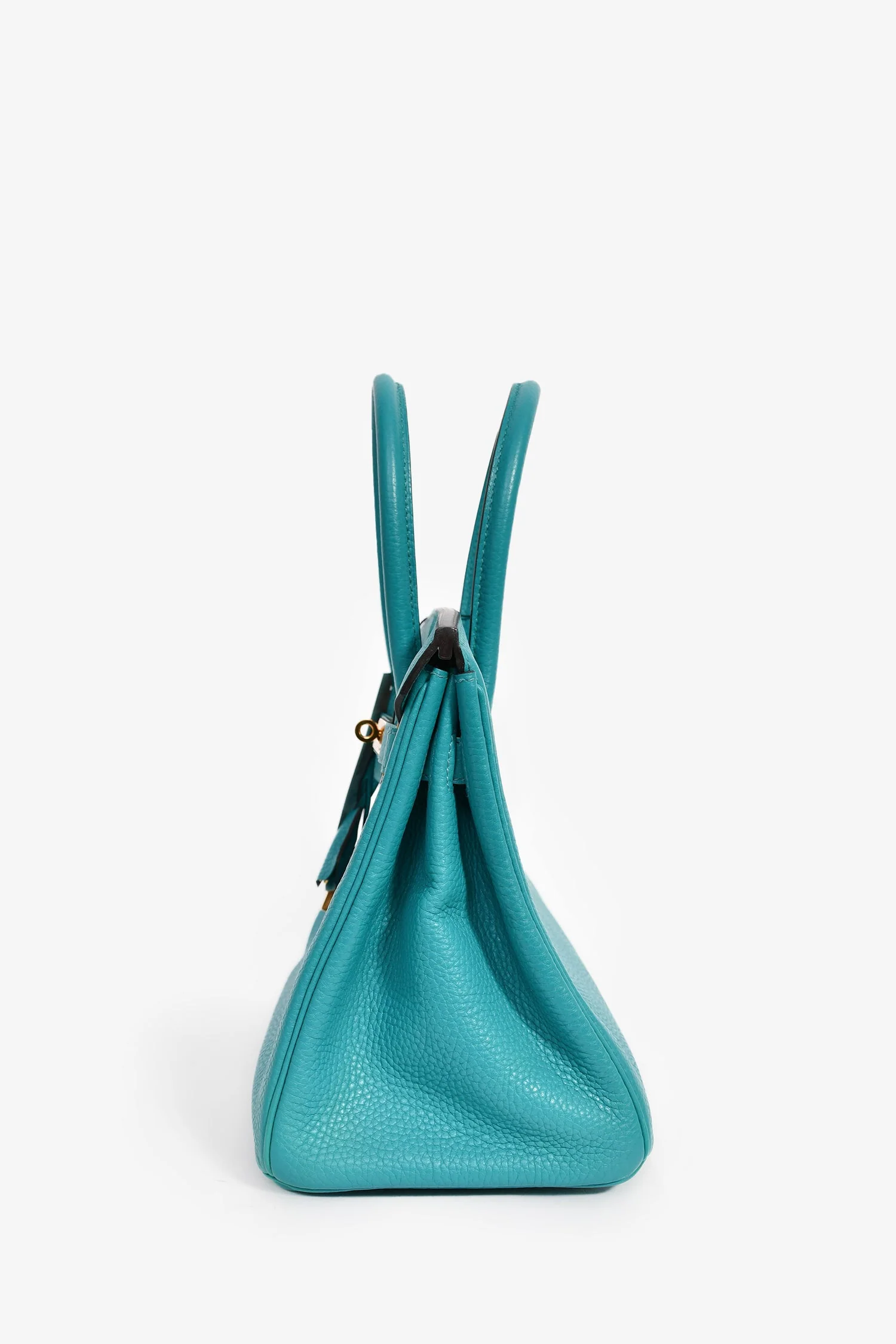 Hermès 2016 Bleu Paon Clemence Leather Birkin 30 GHW - Image 4
