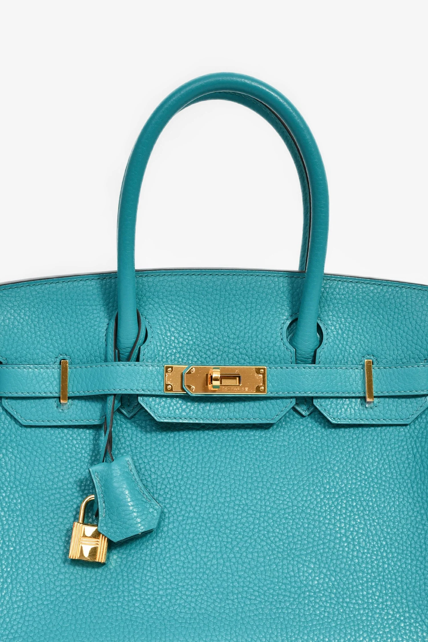 Hermès 2016 Bleu Paon Clemence Leather Birkin 30 GHW - Image 6