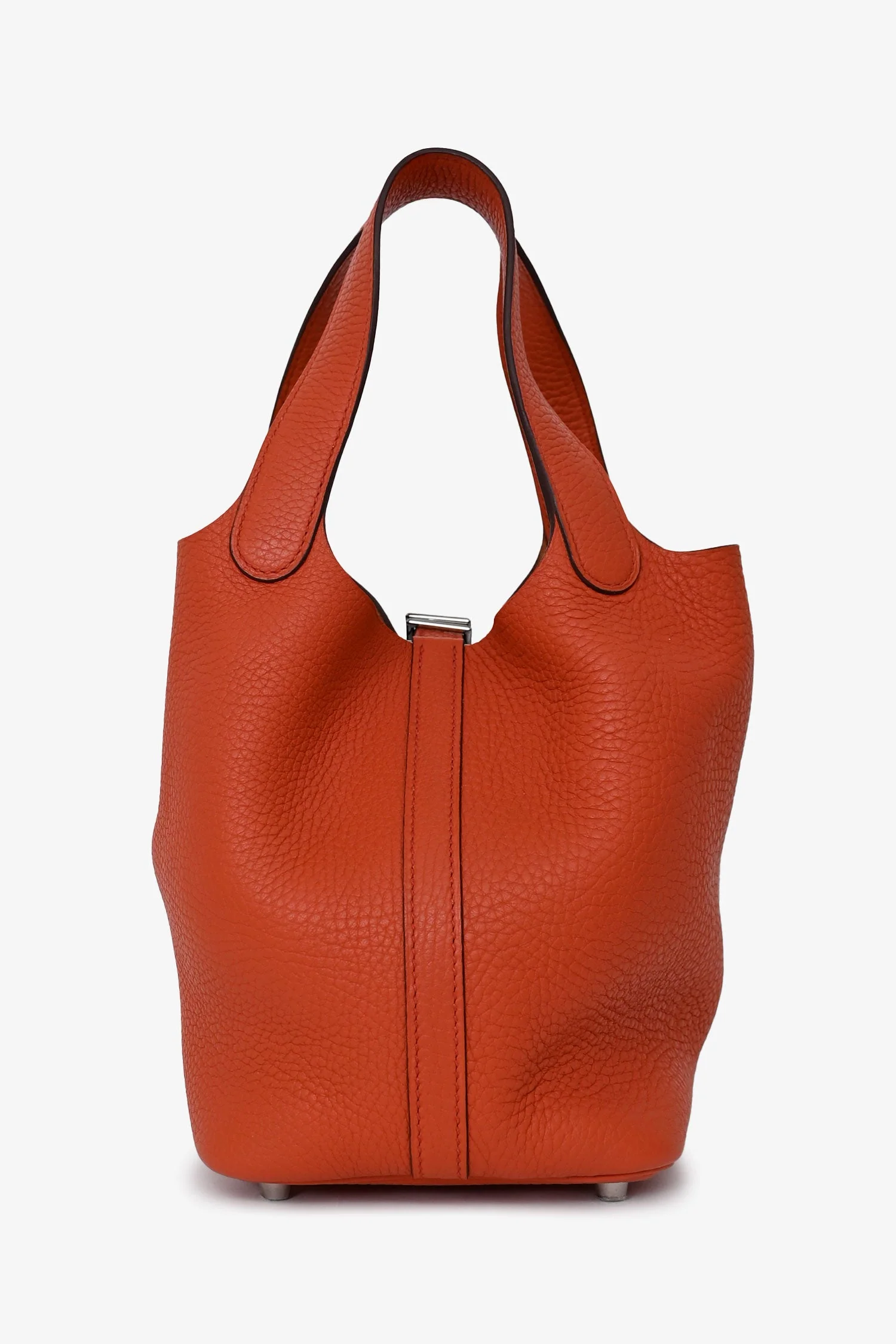 Hermès 2016 Burnt Orange Clemence Leather Picotin 18 Silver Hardware - Image 2
