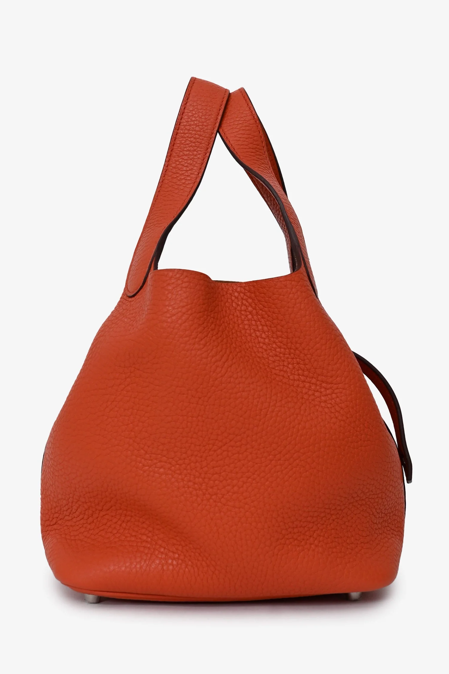 Hermès 2016 Burnt Orange Clemence Leather Picotin 18 Silver Hardware - Image 3