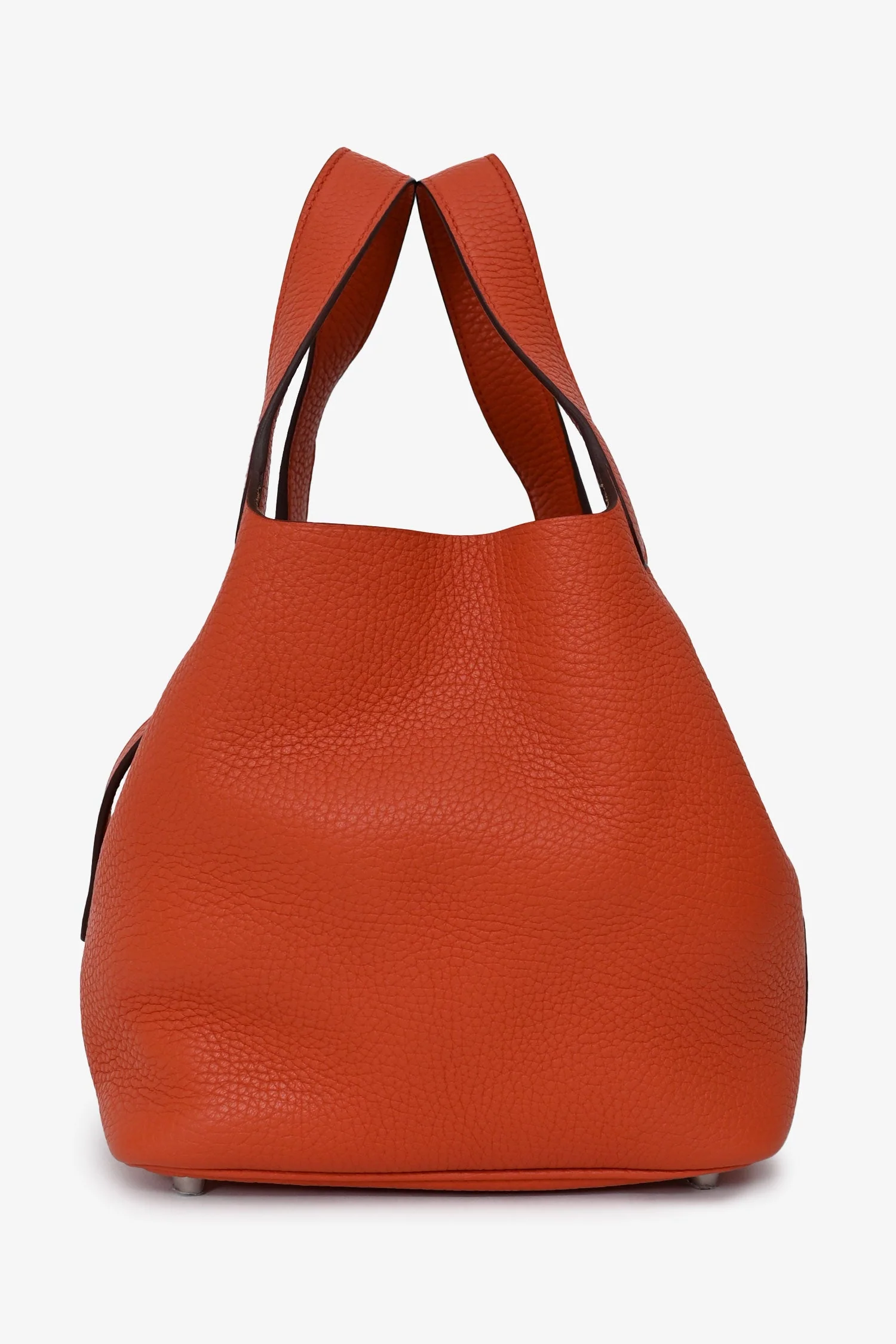 Hermès 2016 Burnt Orange Clemence Leather Picotin 18 Silver Hardware - Image 4