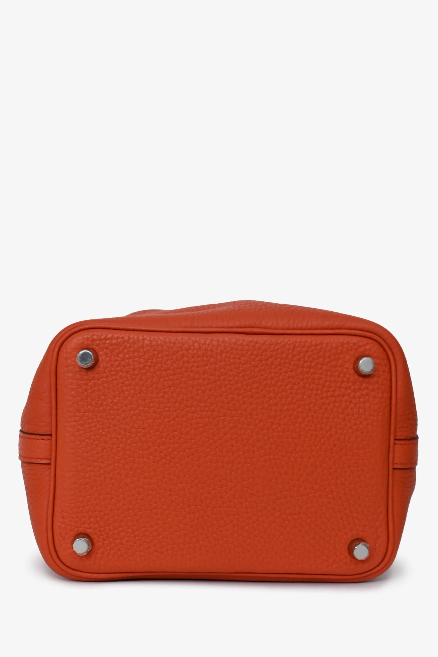 Hermès 2016 Burnt Orange Clemence Leather Picotin 18 Silver Hardware - Image 5