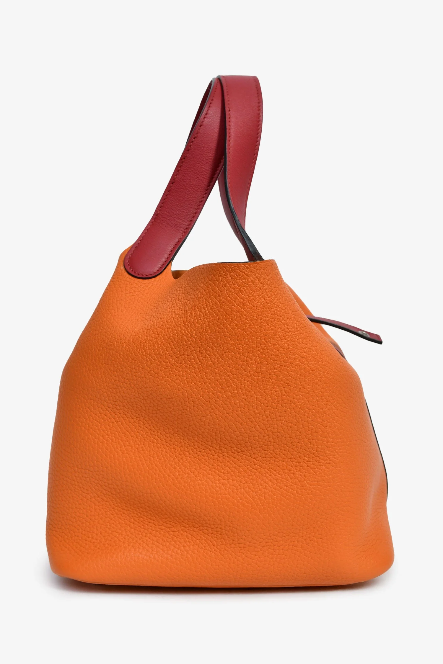 Hermes 2016 Orange Clemence Rouge Swift Bicolour Leather Picotin 22 - Image 3