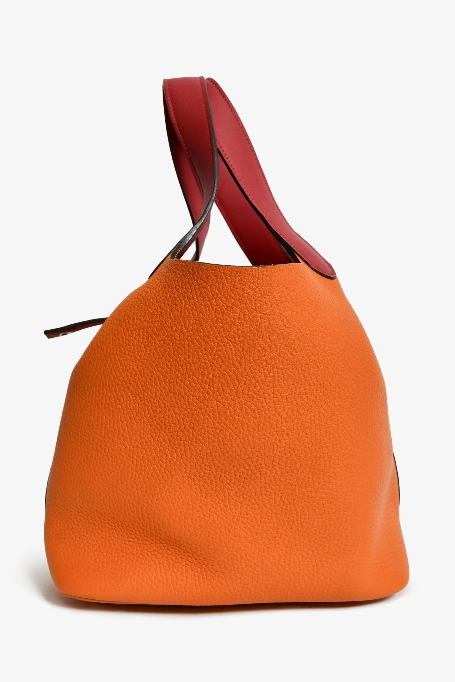 Hermes 2016 Orange Clemence Rouge Swift Bicolour Leather Picotin 22 - Image 4