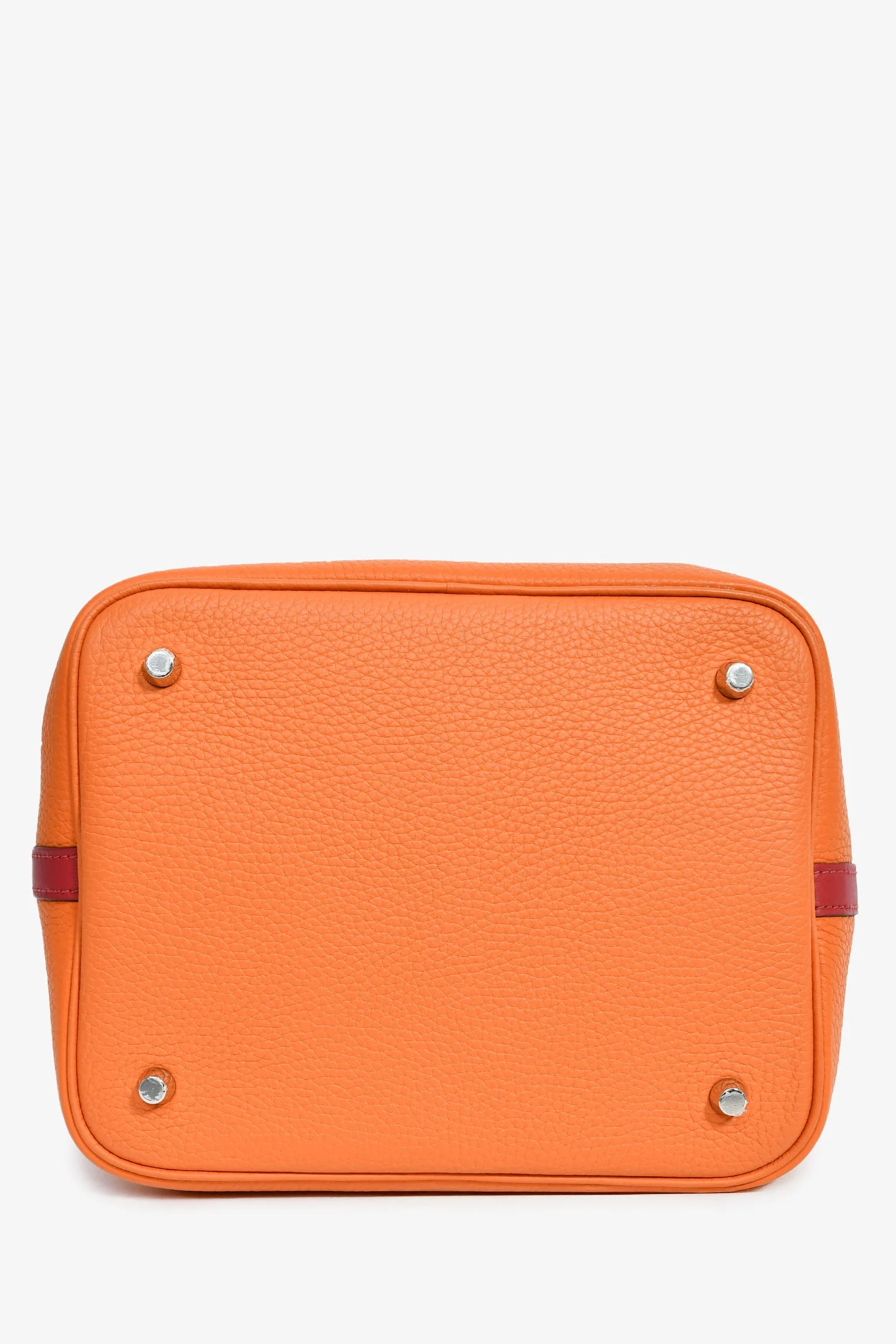 Hermes 2016 Orange Clemence Rouge Swift Bicolour Leather Picotin 22 - Image 5