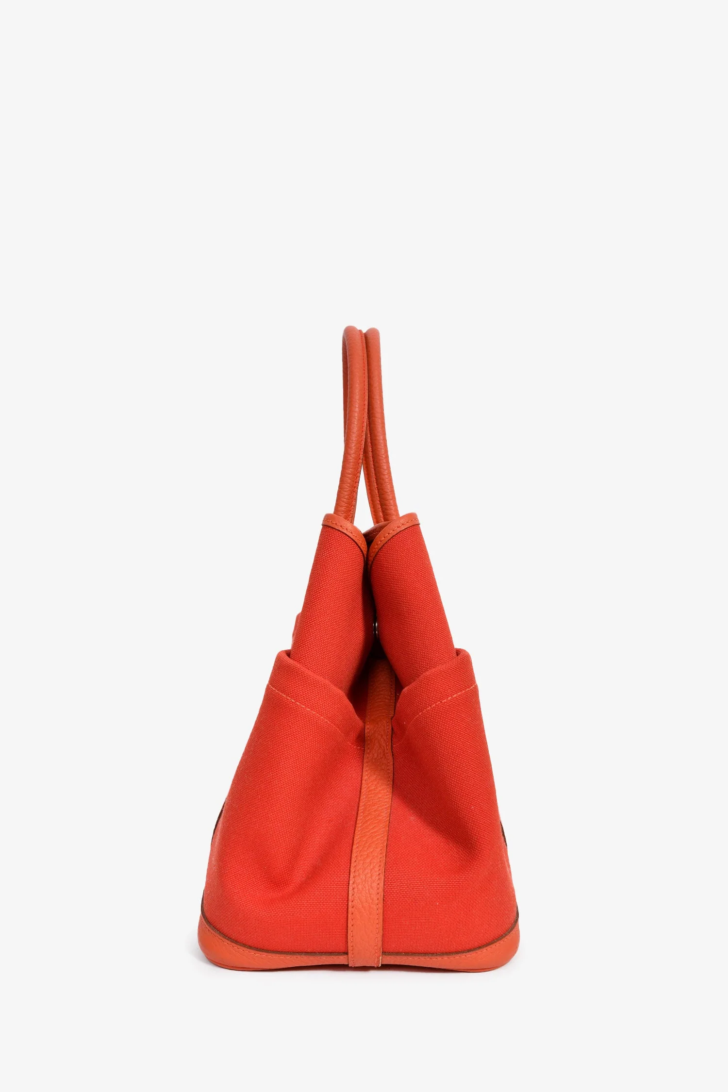 Hermès 2016 Red Canvas/Leather Garden Party Pocket 36 Tote Bag with Strap - Image 3