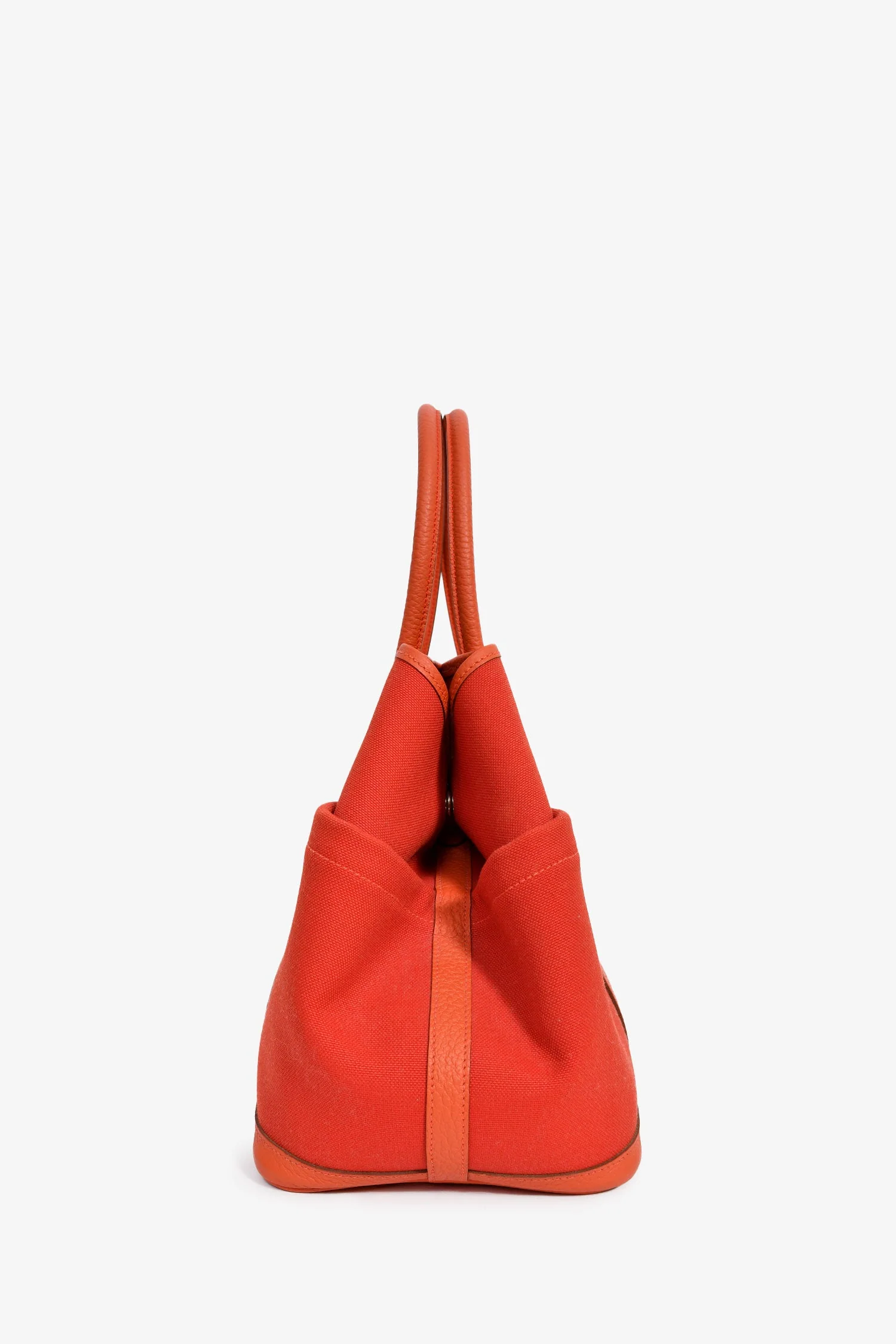 Hermès 2016 Red Canvas/Leather Garden Party Pocket 36 Tote Bag with Strap - Image 4