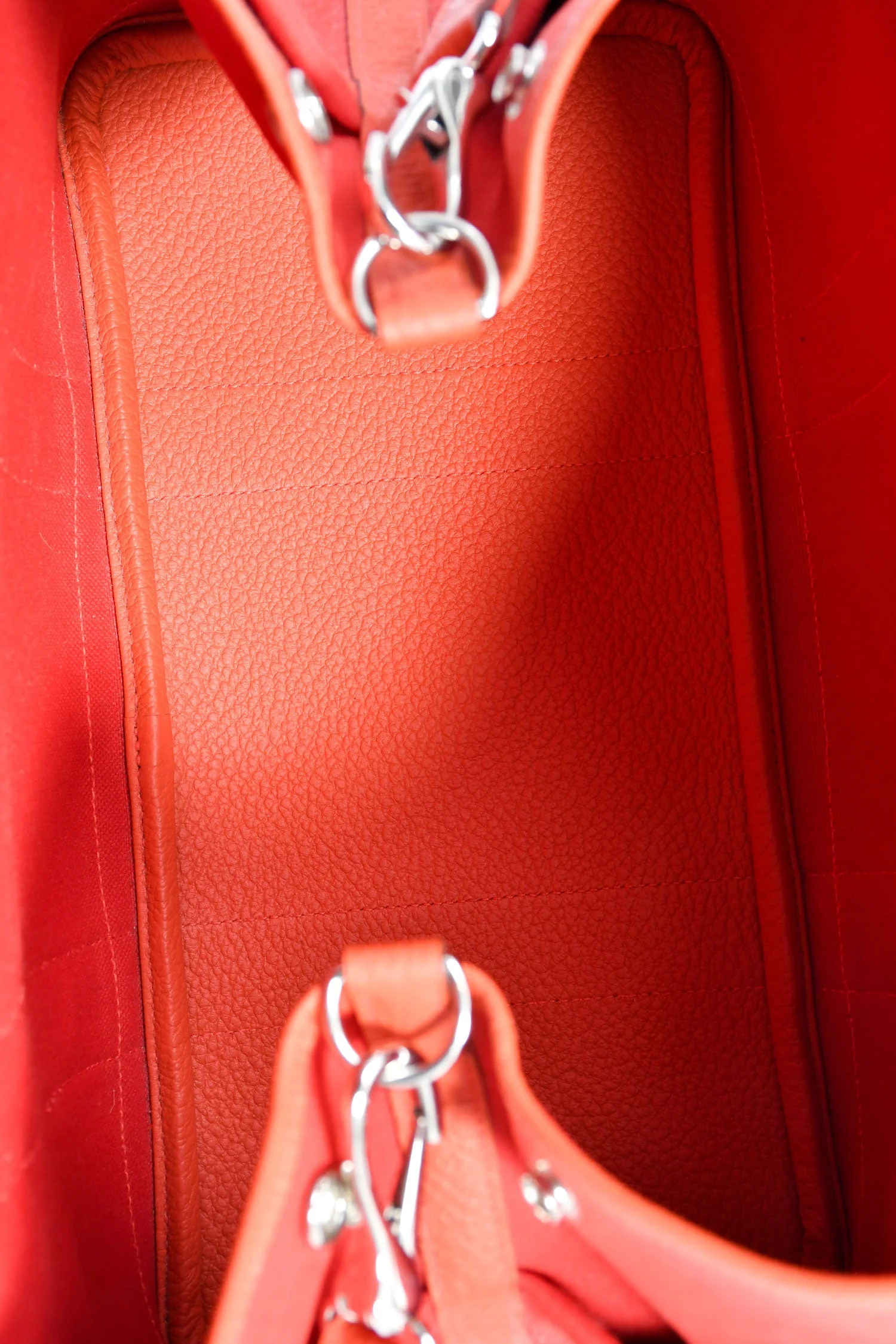 Hermès 2016 Red Canvas/Leather Garden Party Pocket 36 Tote Bag with Strap - Image 6