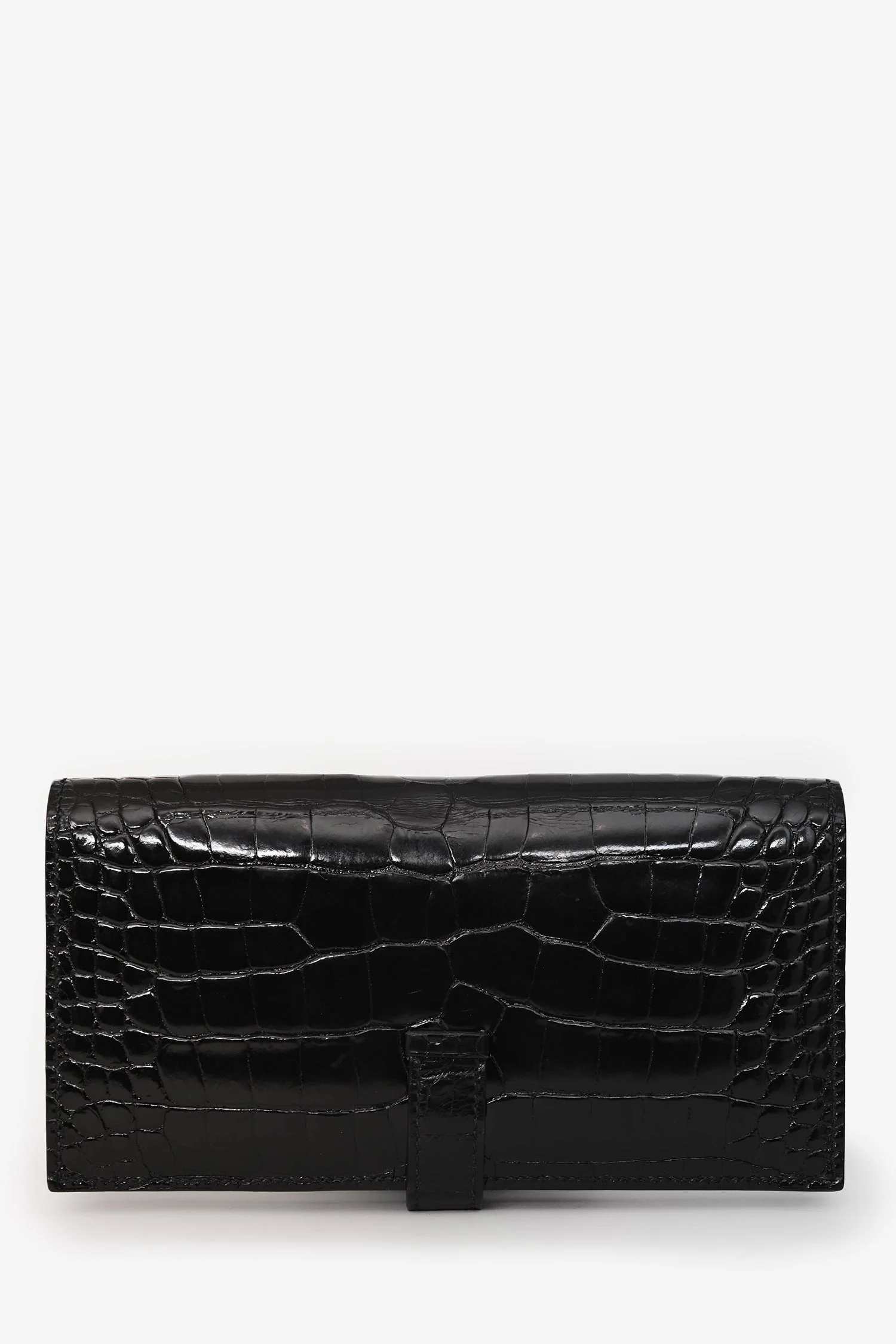 Hermès 2017 Black Alligator Shiny Leather Bearn Classique Wallet - Image 2
