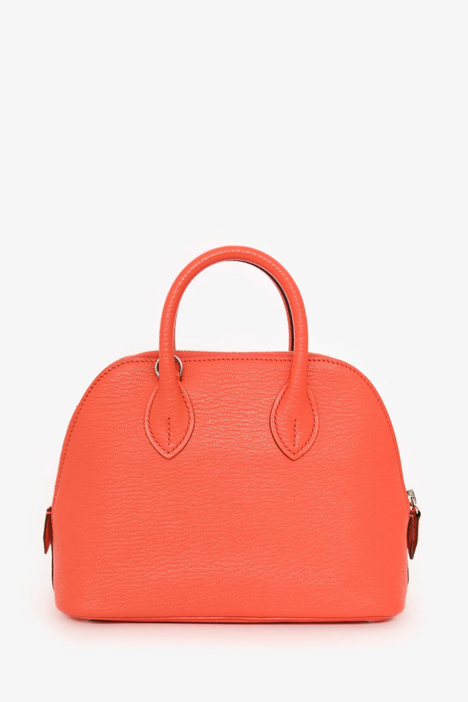 Hermès 2017 Orange Poppy Chevre Mysore Bolide 1923 Mini Top Handle Palladium Hardware - Image 2
