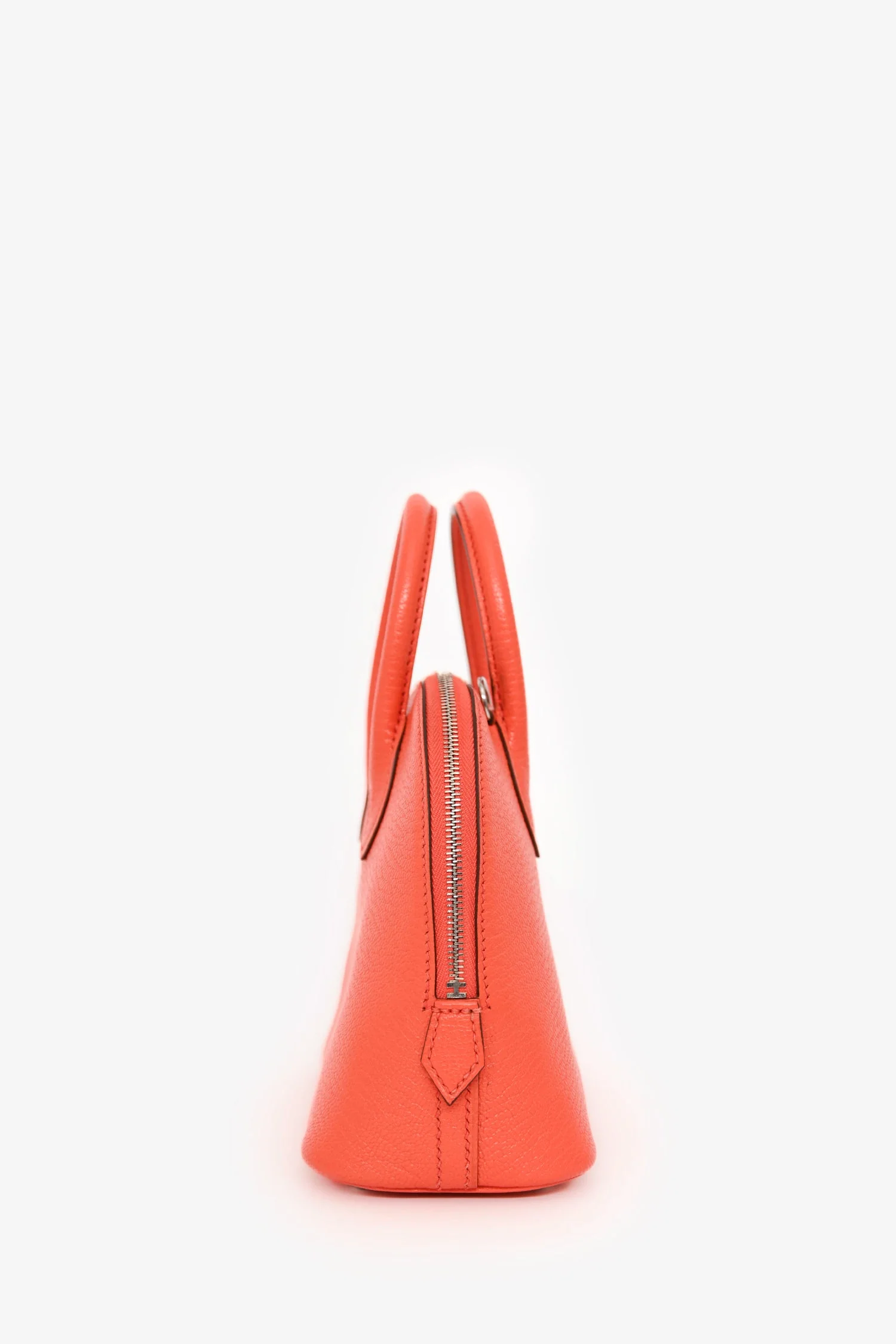 Hermès 2017 Orange Poppy Chevre Mysore Bolide 1923 Mini Top Handle Palladium Hardware - Image 4
