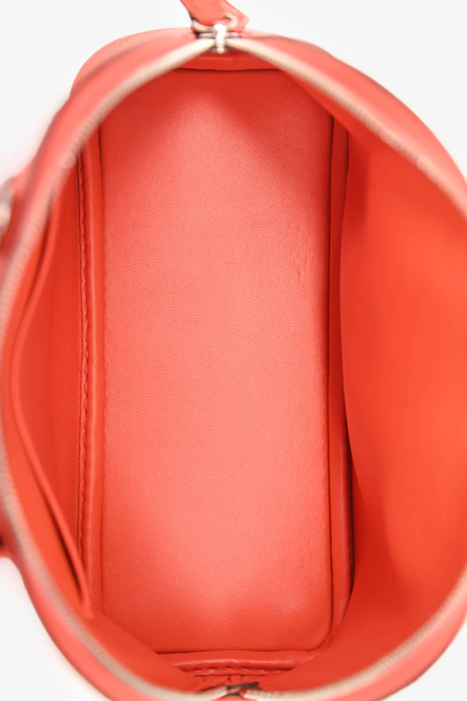Hermès 2017 Orange Poppy Chevre Mysore Bolide 1923 Mini Top Handle Palladium Hardware - Image 6