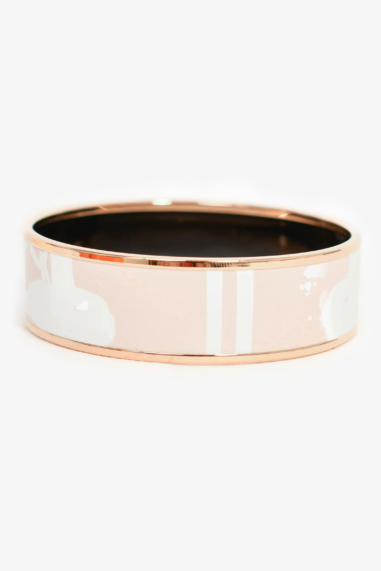 Hermès 2017 Pink/White 'Bride de Gala' Bangle PM - Image 3
