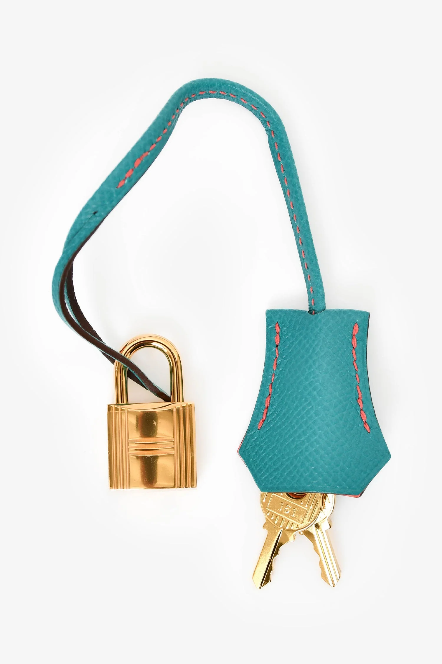 Hermès 2017 Special Order Coral/Teal Bi-Colour Epsom Leather Kelly Sellier 32 - Image 8
