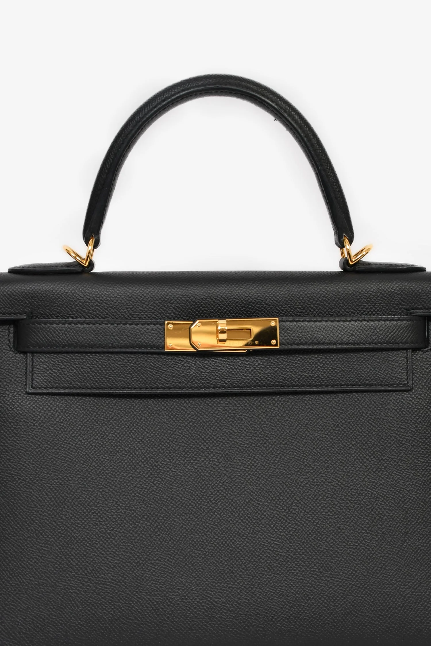 Hermès 2018 Black Epsom Leather Kelly 28 with Strap - Image 7