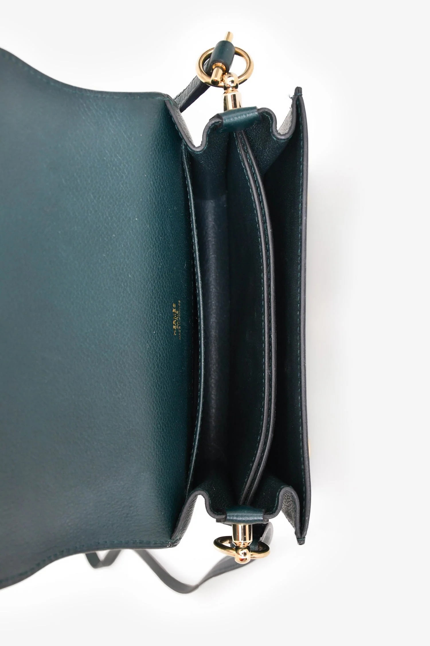 Hermès 2018 Dark Green Leather Roulis 18 Crossbody Bag - Image 6