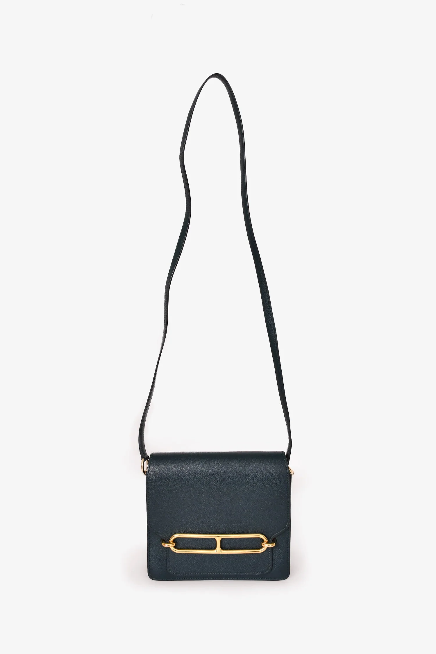 Hermès 2018 Dark Green Leather Roulis 18 Crossbody Bag - Image 7