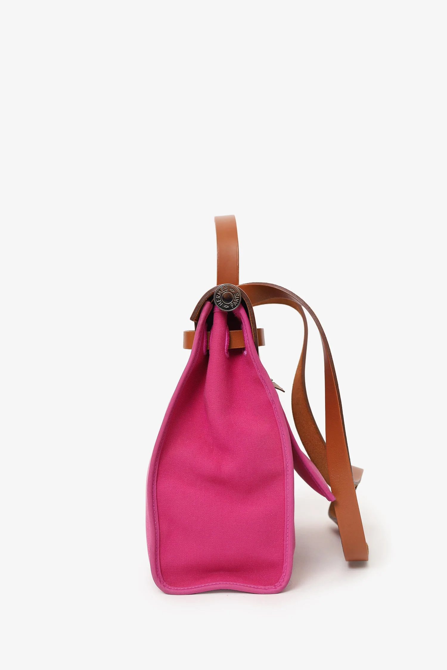 Hermés 2018 L3 Rose Pourpre Canvas/Leather Herbag 31 - Image 4