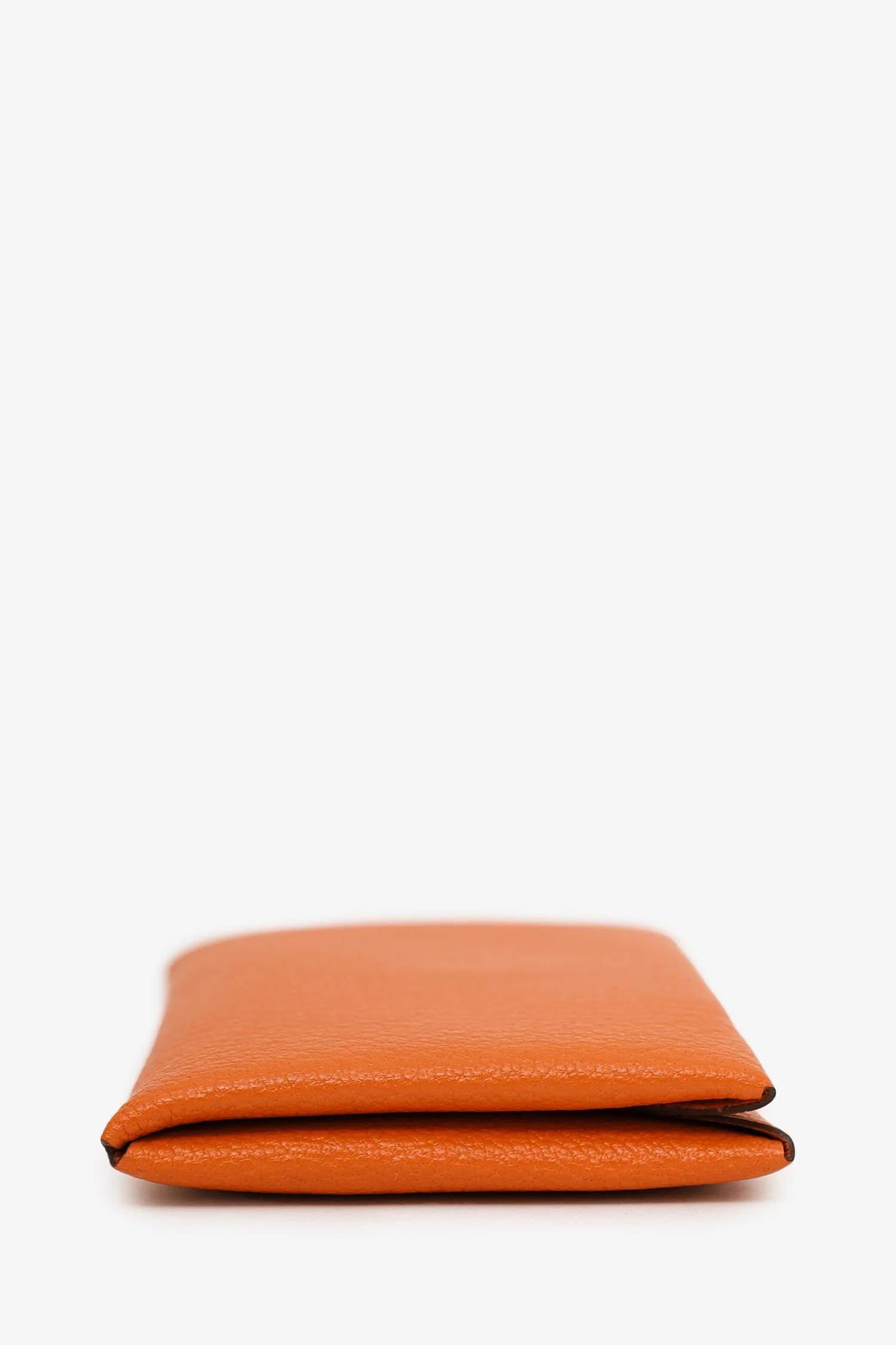 Hermès 2018 Orange Leather Calvi Card Holder - Image 5