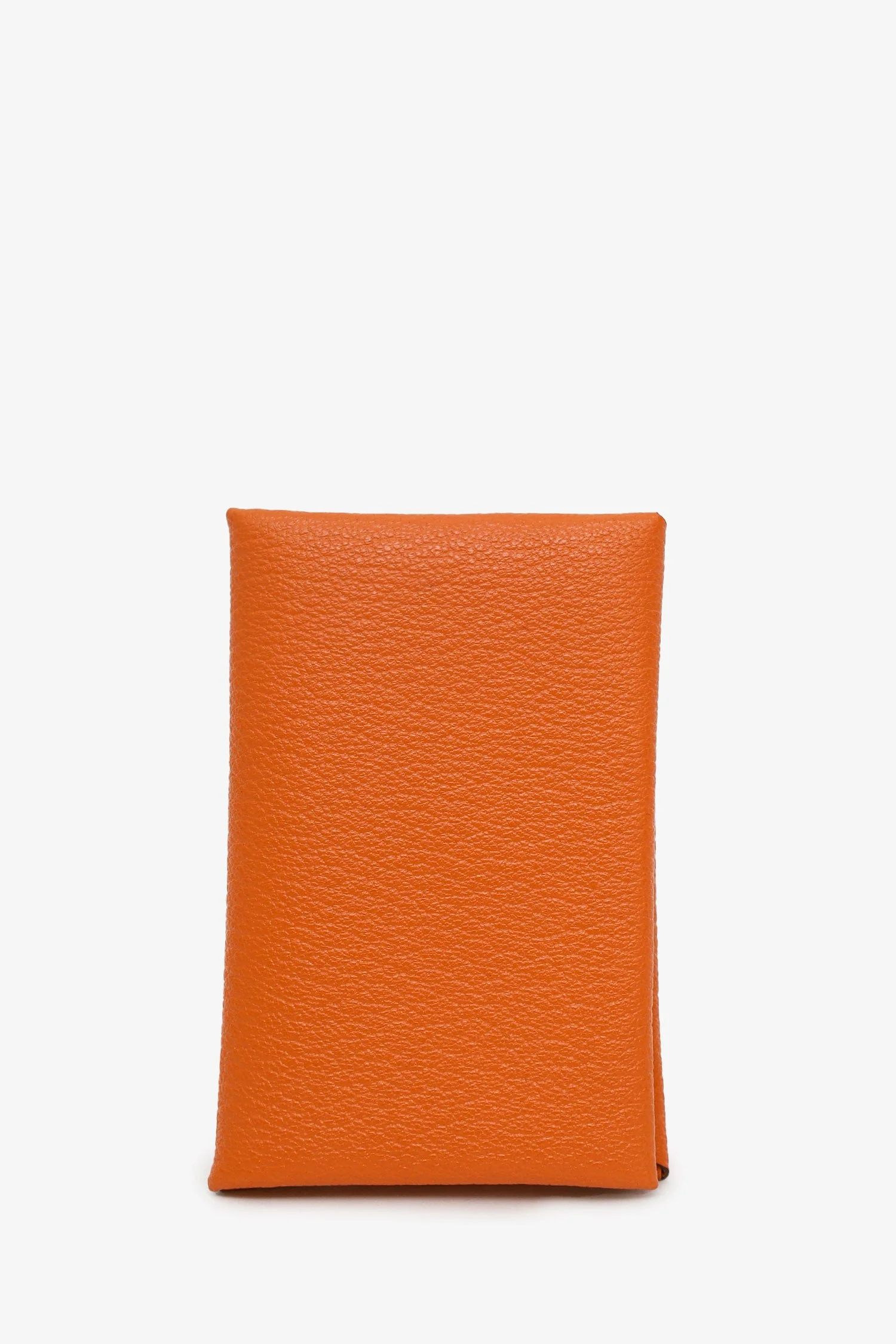 Hermès 2018 Orange Leather Calvi Card Holder - Image 7