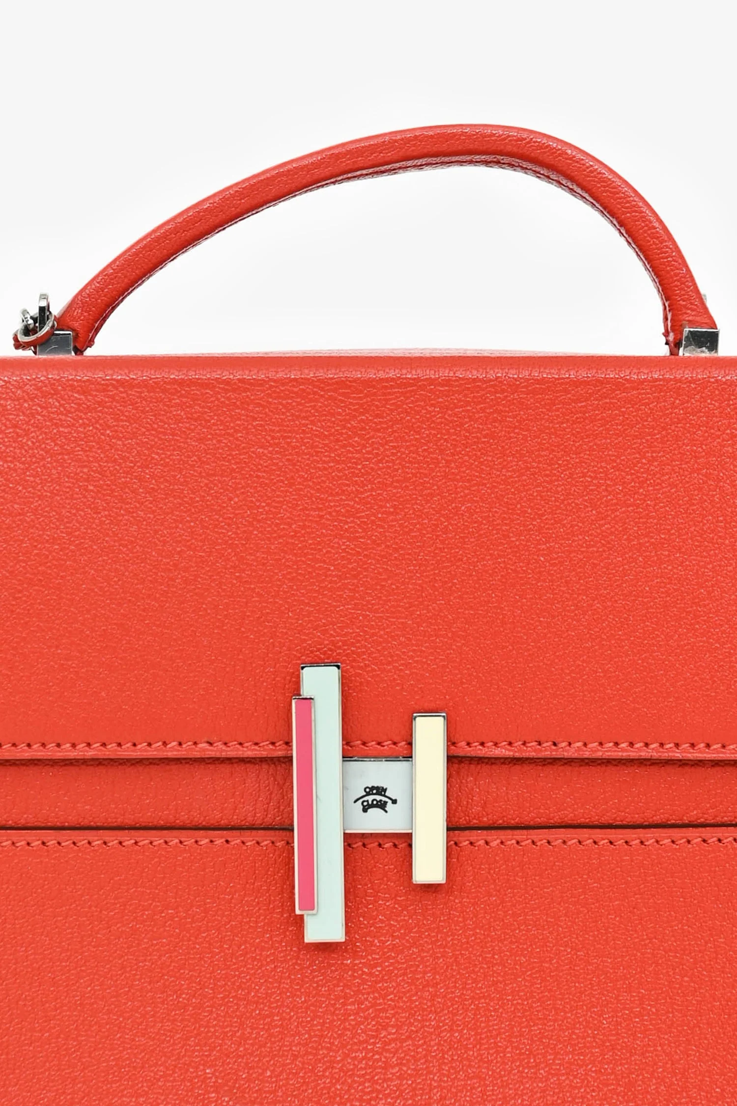 Hermès 2018 Red Mysore Leather Cinhetic Box Top Handle - Image 7