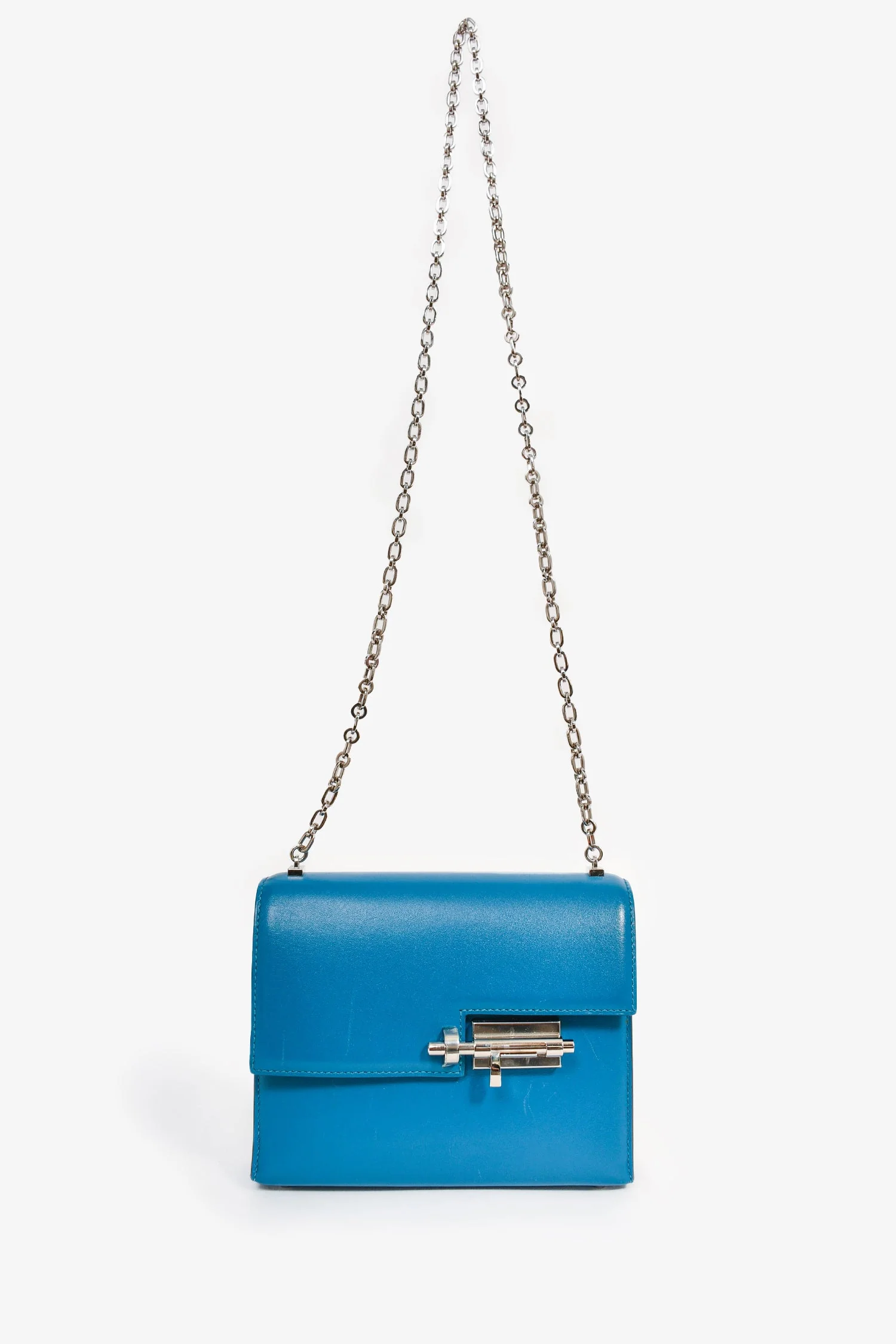 Hermès 2019 Blue Leather Mini 'Verrou Chaîne 17' Crossbody - Image 8
