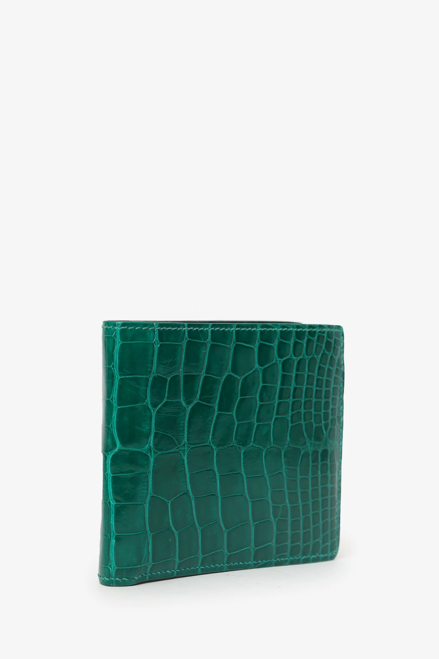 Hermes 2019 Green Alligator MC2 Copernic Bifold Wallet - Image 2