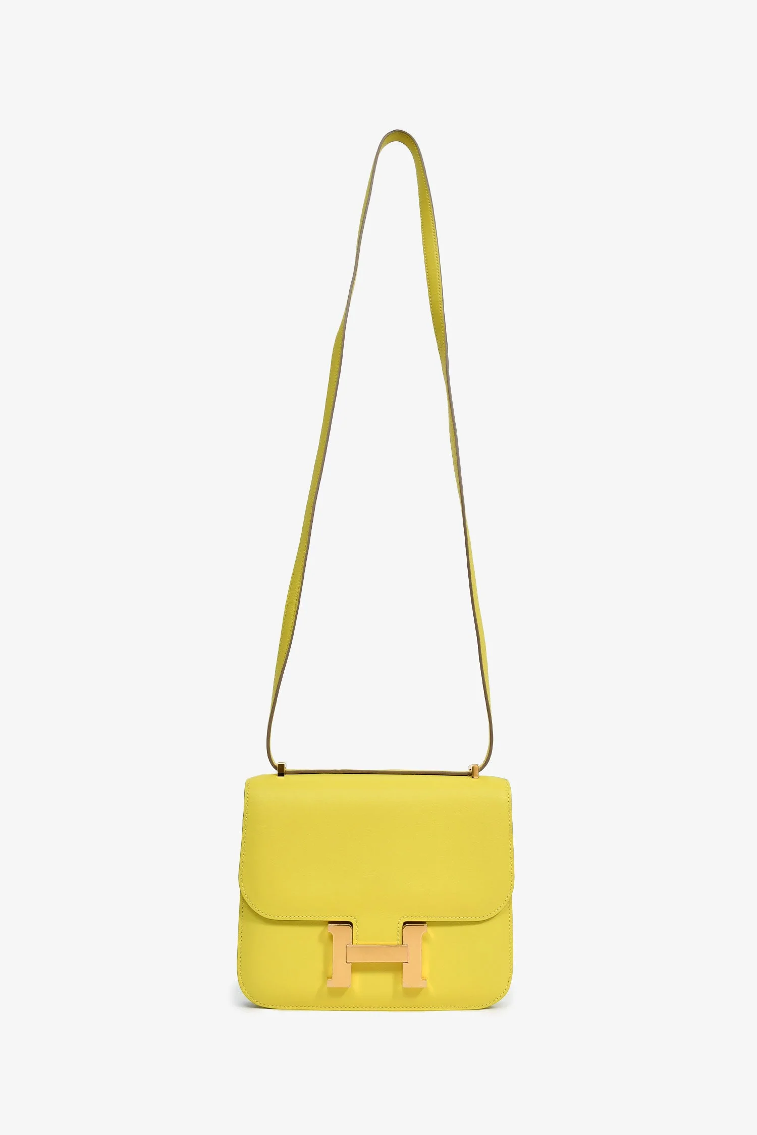 Hermès 2019 Lime Swift Leather Mini Constance 18 GHW - Image 7