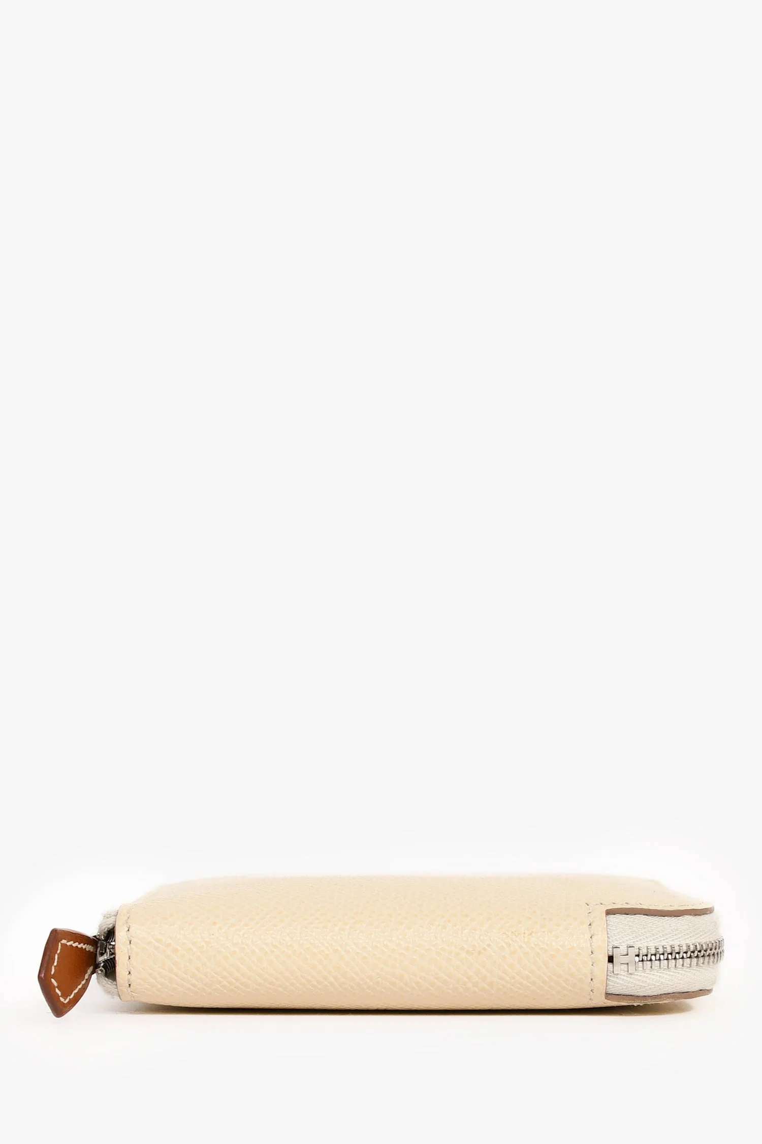 Hermès 2019 White Leather 'Silk In' Compact Wallet - Image 5