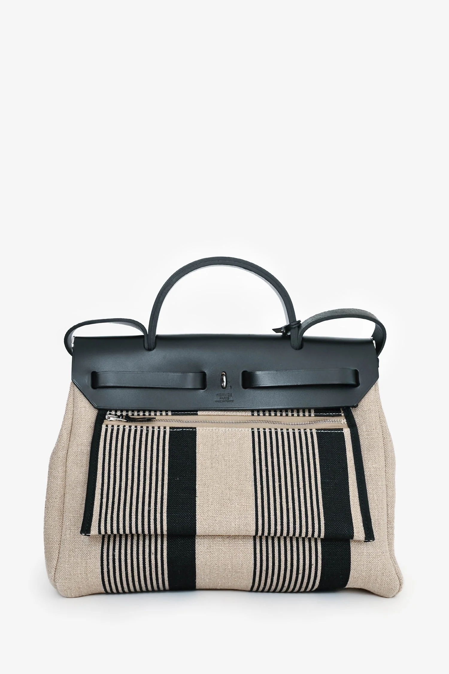 Hermès 2020 Cream/Black Toile H Vibration Herbag Zip 31 with Pouch - Image 2