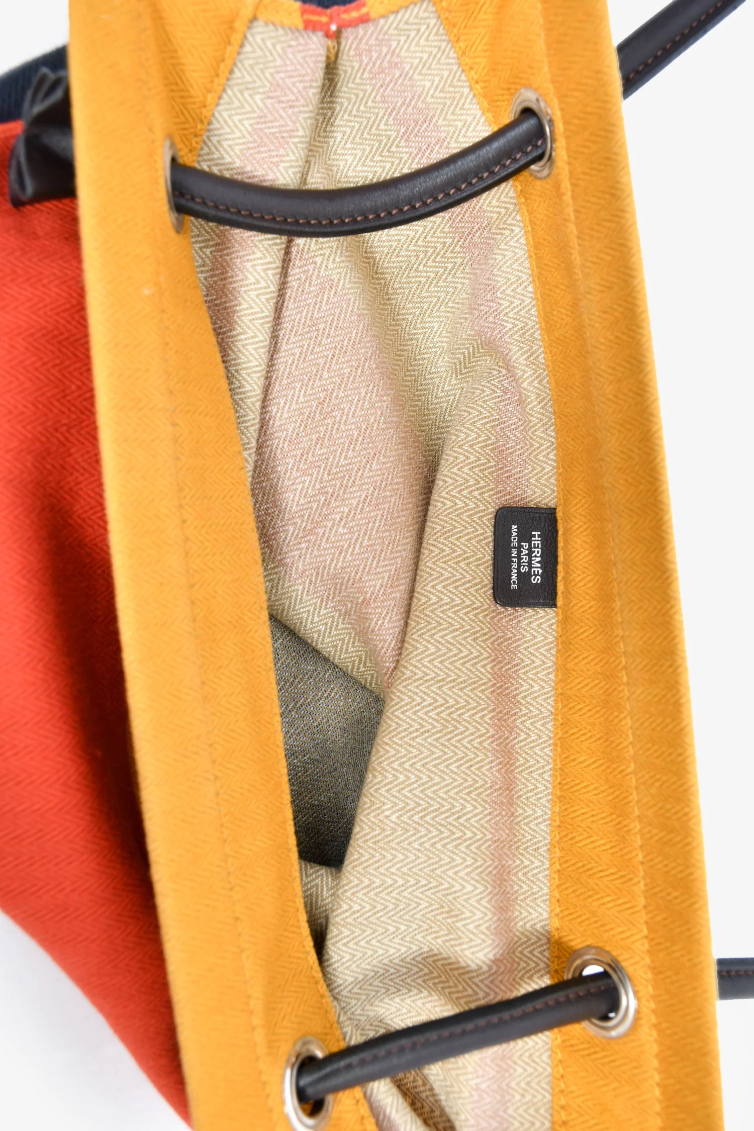 Hermes 2020 Yellow/Blue/Red Cotton 'Aline' Tote Bag - Image 5