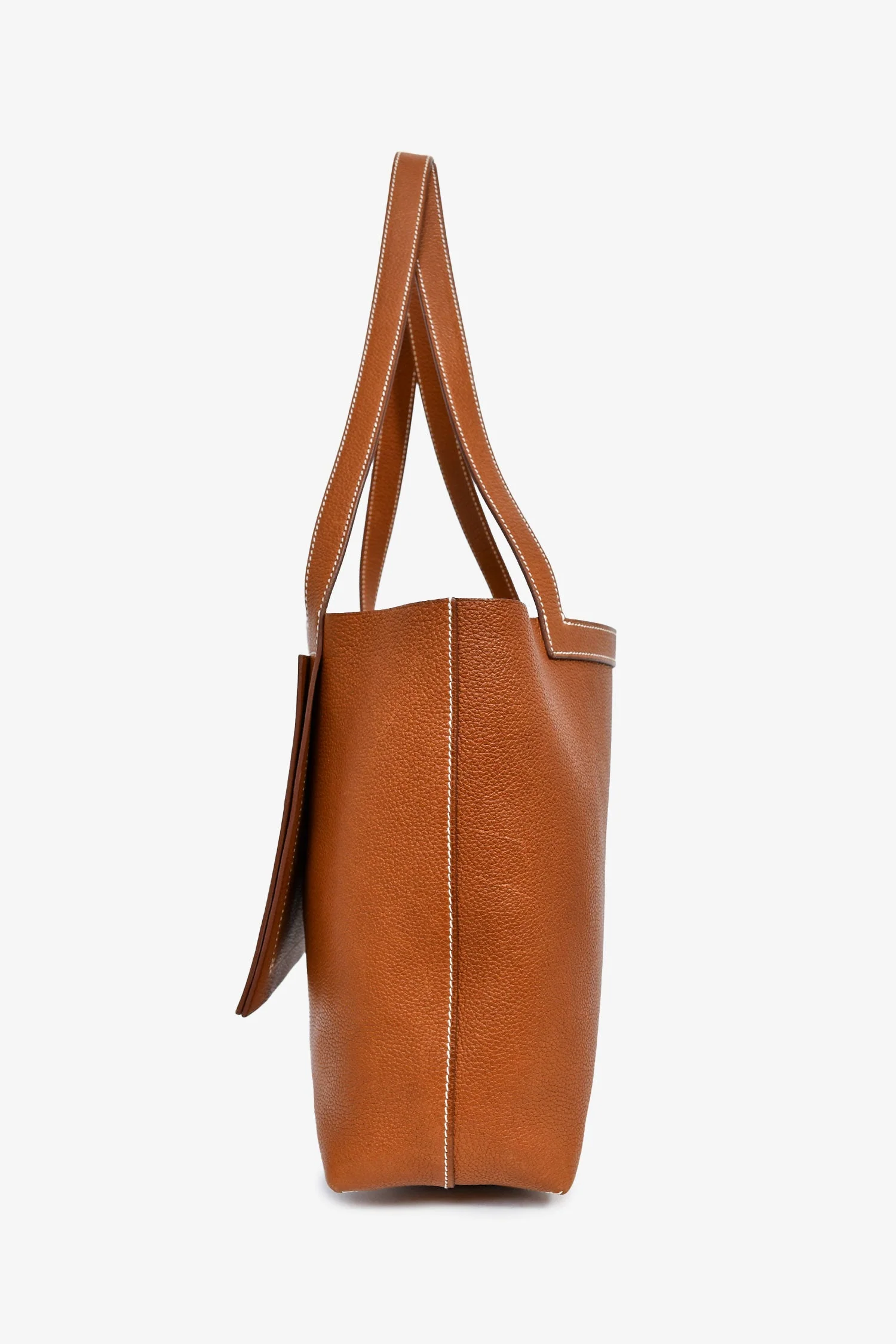 Hermès 2021 Brown Barenia Faubourg Leather Cabasellier 31 Tote - Image 4