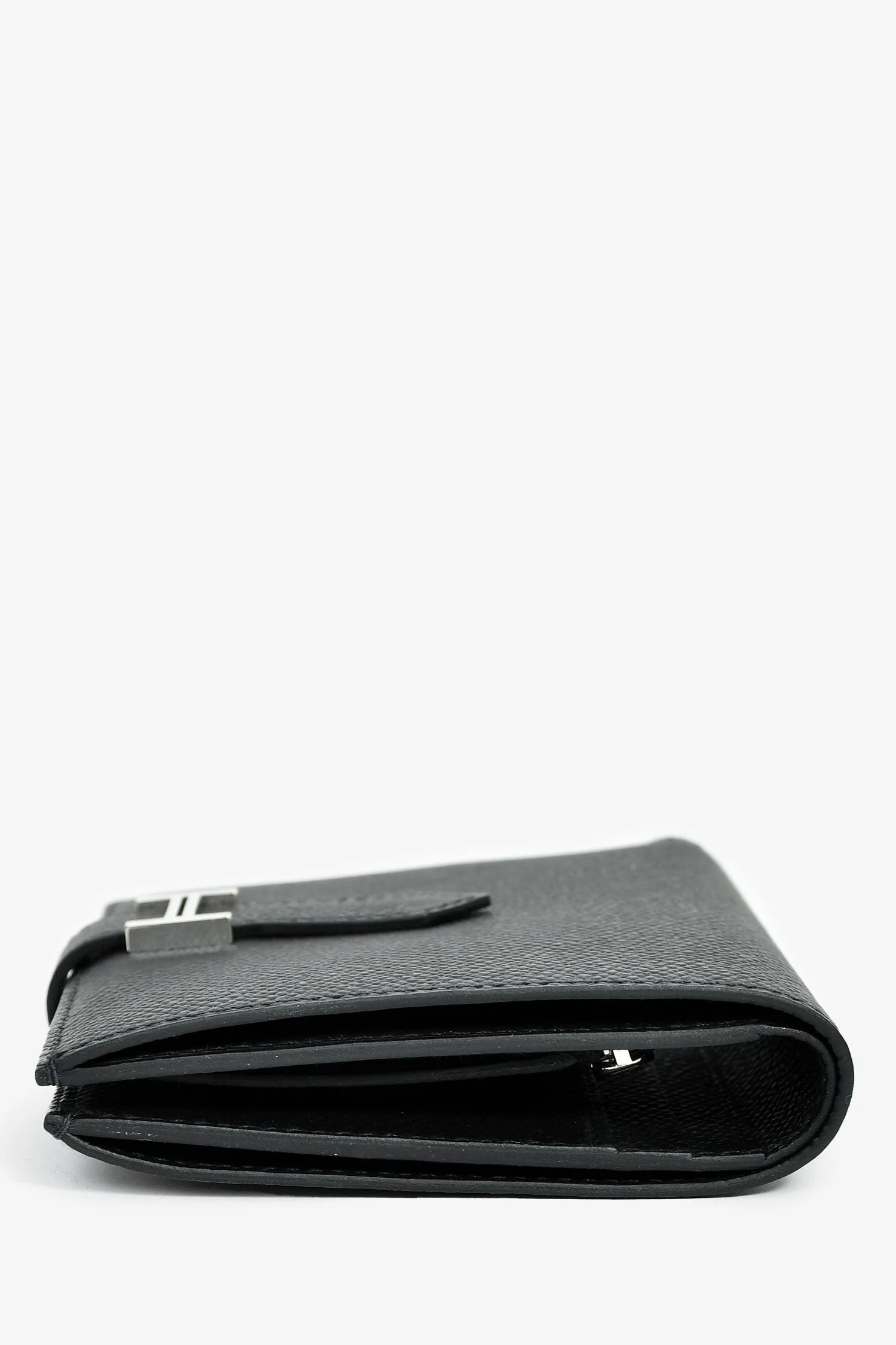 Hermes 2022 Black Epsom Leather 'H' Bearn Compact Wallet - Image 3