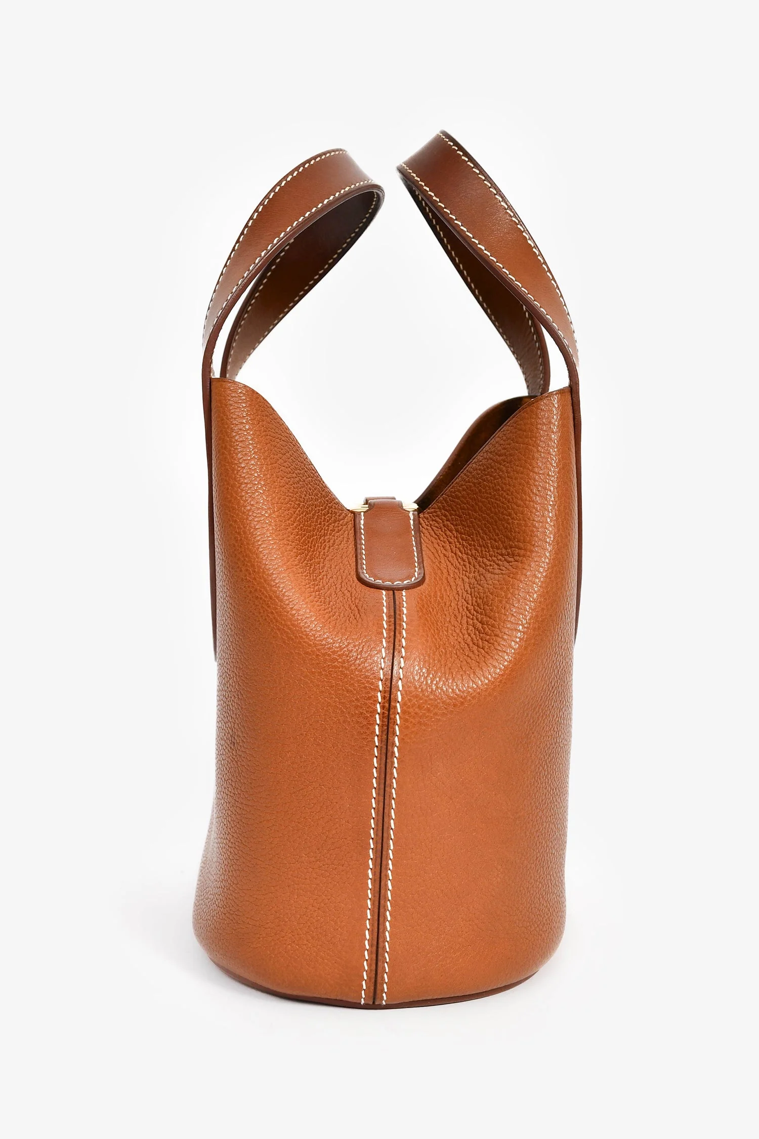 Hermes 2022 Gold Barenia Leather 'In-the-Loop' 18 Top Handle Bag - Image 3