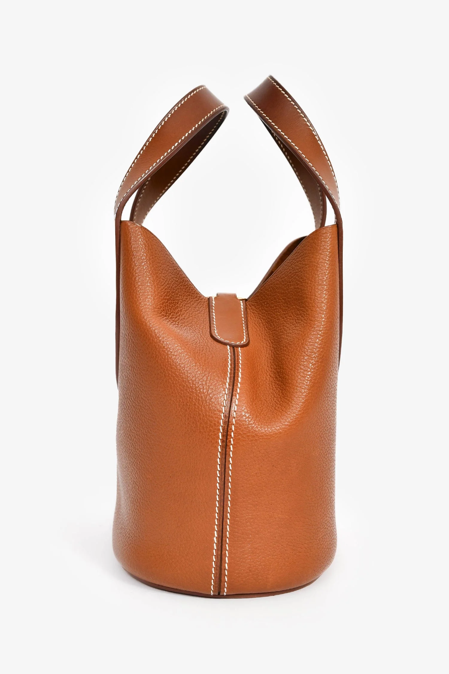 Hermes 2022 Gold Barenia Leather 'In-the-Loop' 18 Top Handle Bag - Image 4