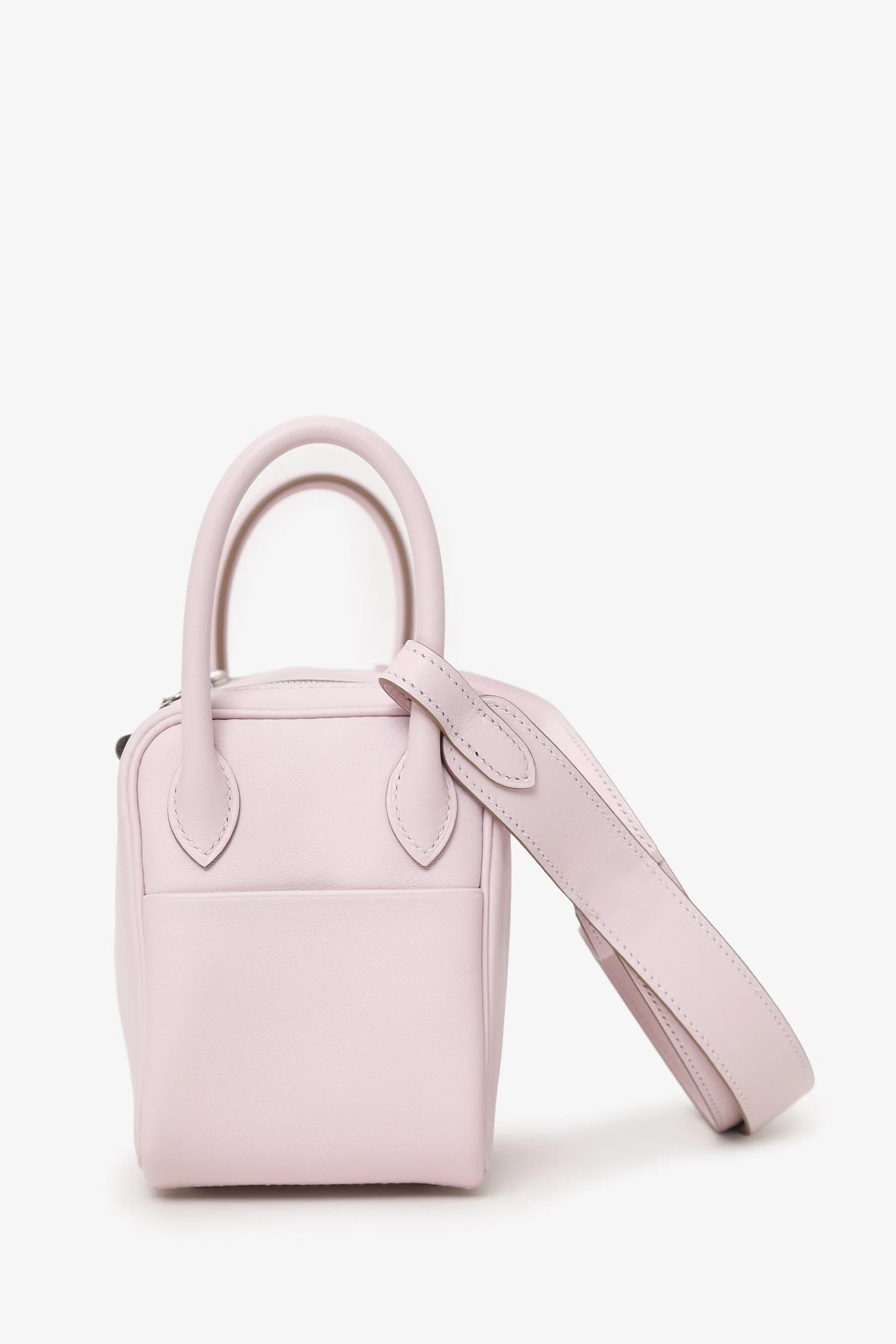 Hermès 2022 Mauve Pale/Gold Swift Verso Mini Lindy 20 - Image 4