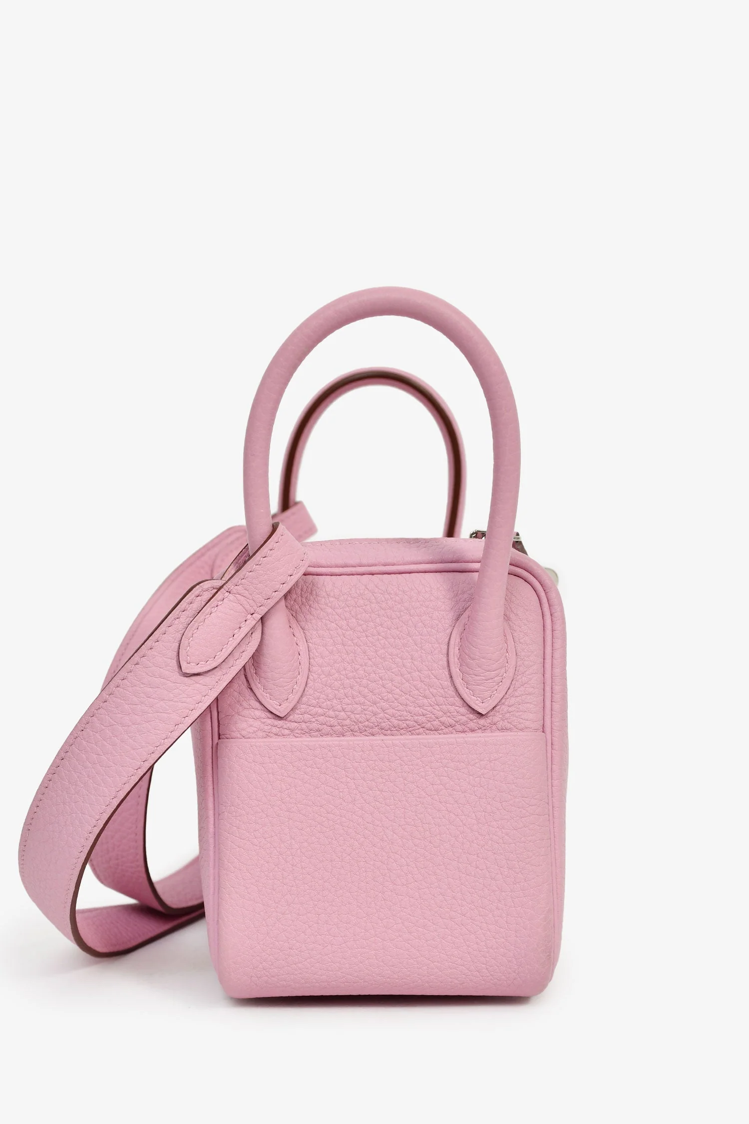 Hermès 2022 Mauve Sylvestre Clemence Leather Mini Lindy - Image 3
