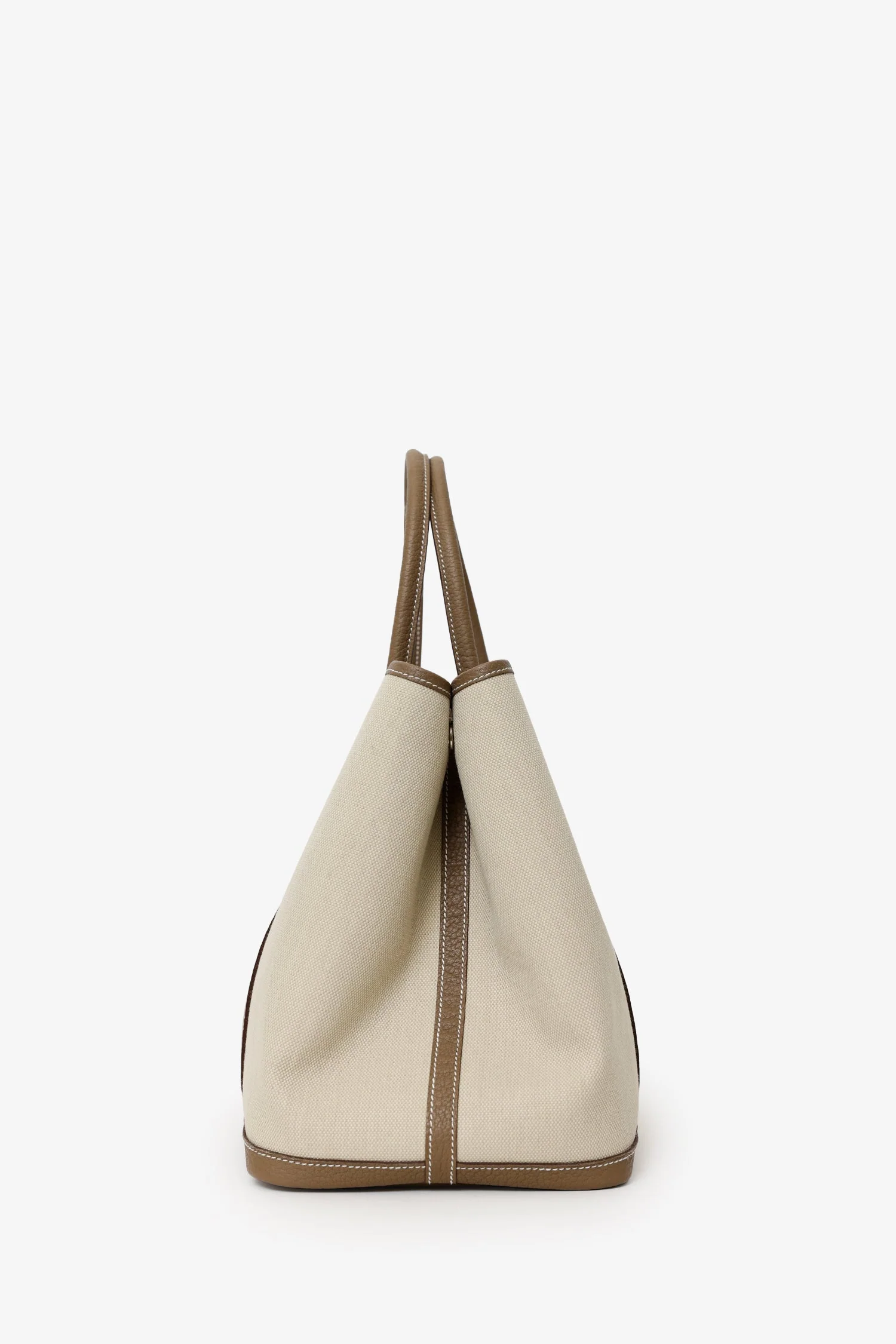 Hermès 2023 Beige Canvas/Taupe Negonda Leather Garden Party 36 Bag - Image 2