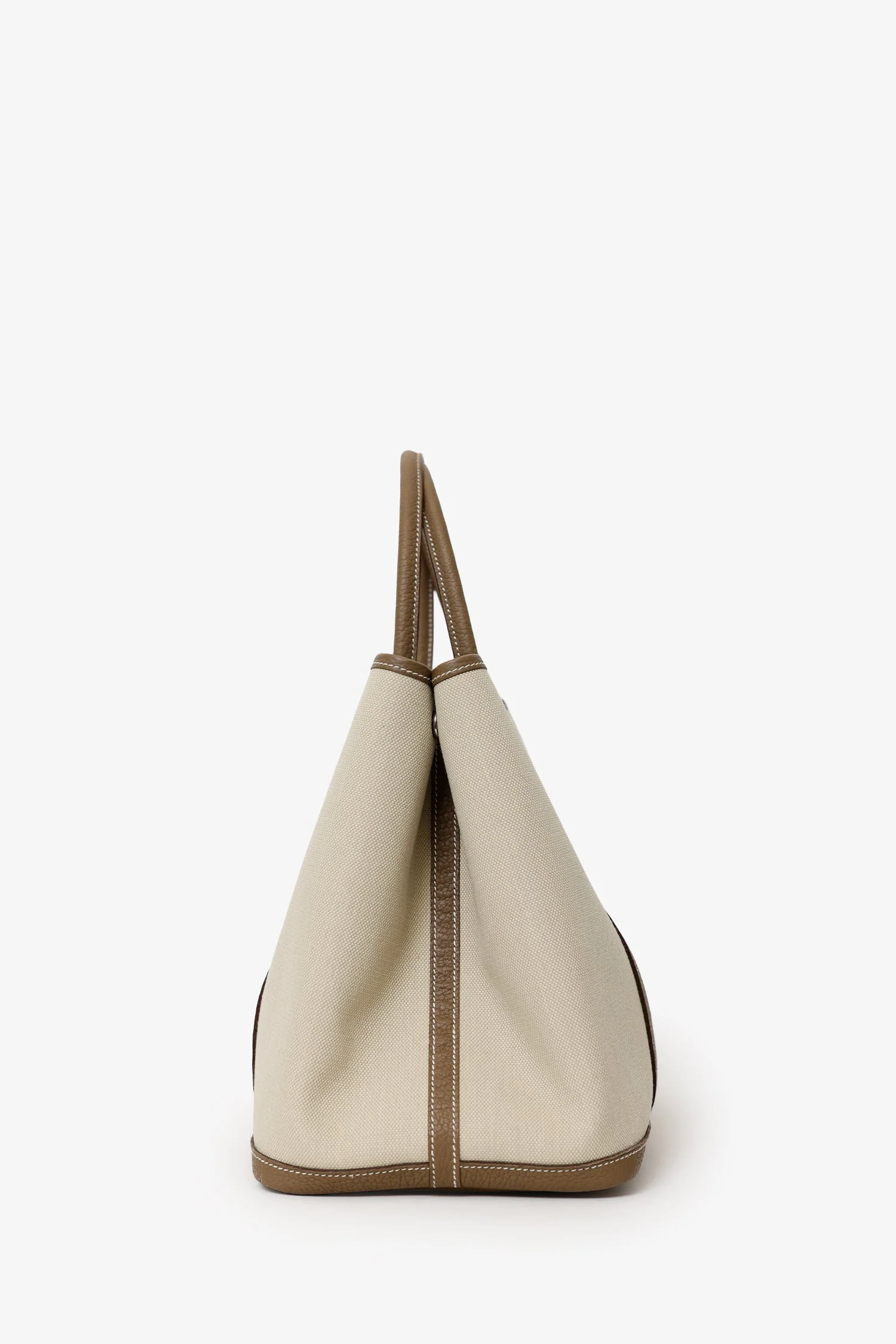 Hermès 2023 Beige Canvas/Taupe Negonda Leather Garden Party 36 Bag - Image 4