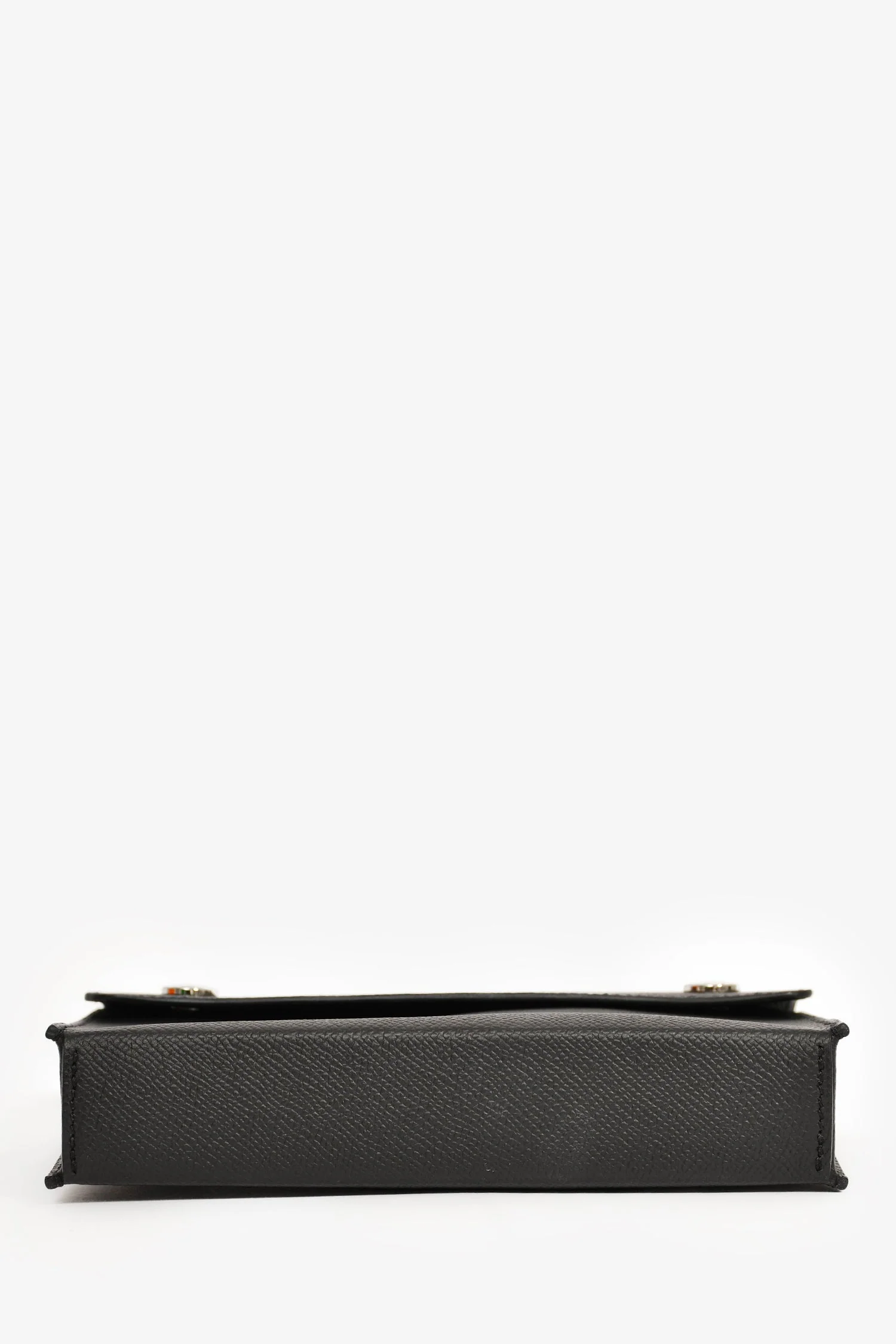 Hermes 2023 Black Epsom Leather 'Hermèsnap' Wallet - Image 5