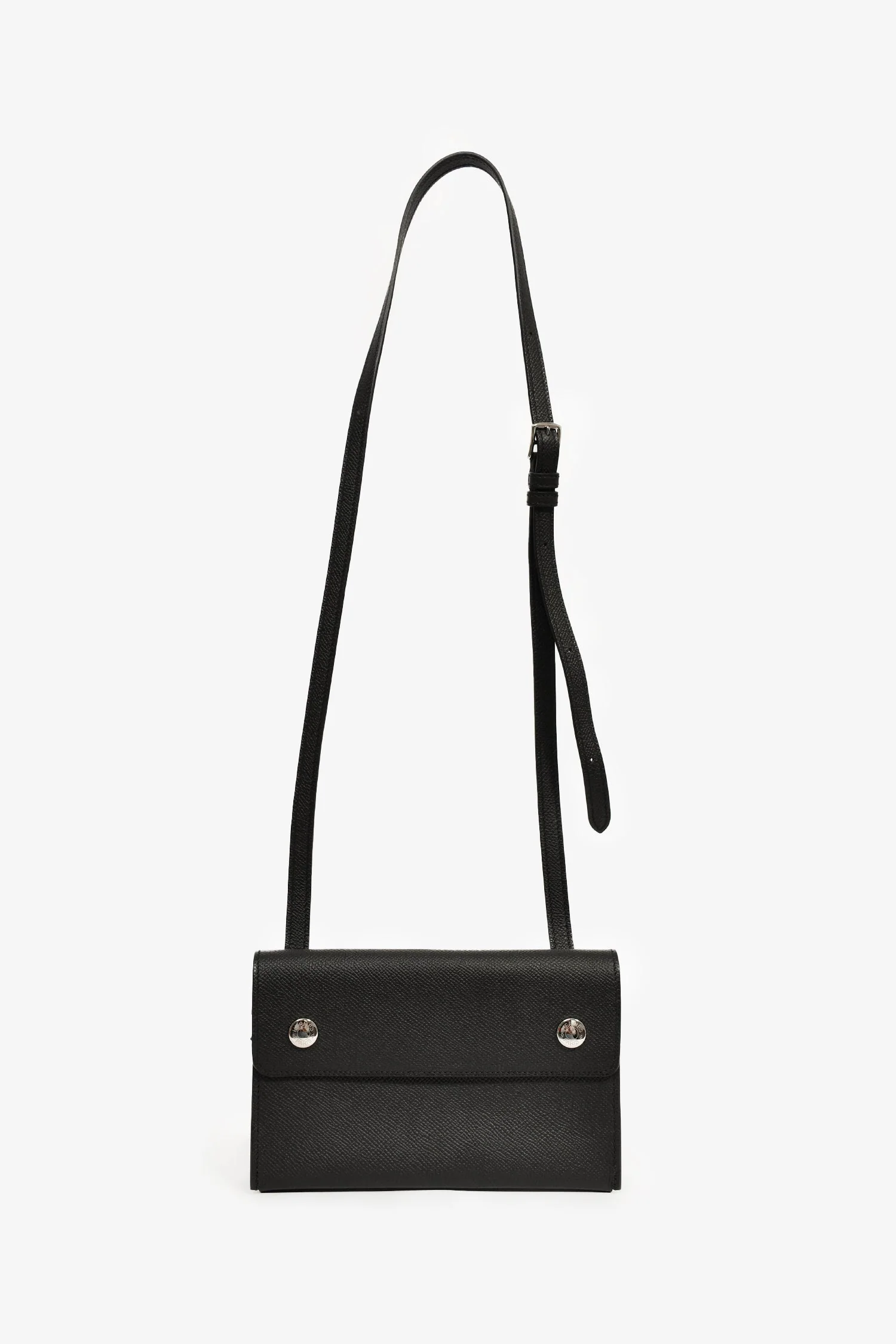 Hermes 2023 Black Epsom Leather 'Hermèsnap' Wallet - Image 7