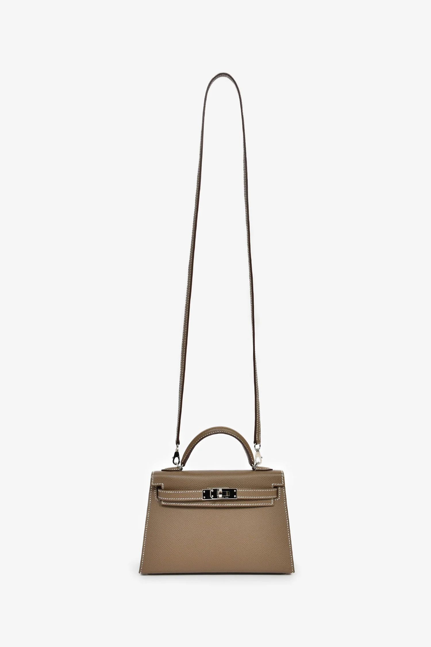 Hermès 2023 Etoupe Epsom Leather Sellier Mini Kelly - Image 7