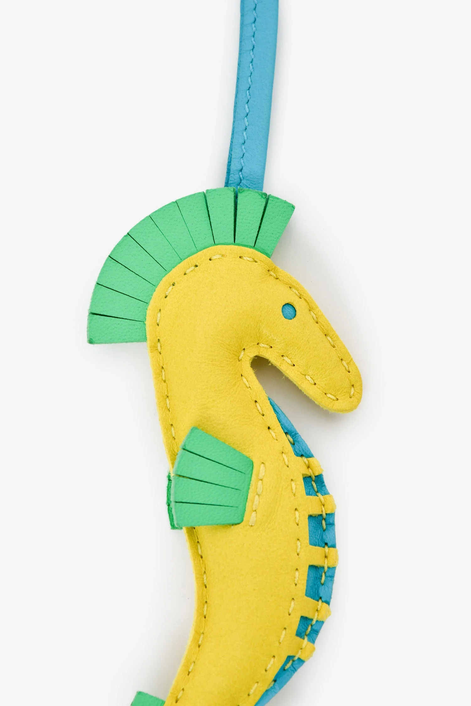 Hermes 2023 Multicolour Lambskin Leather Milo Seahorse Charm - Image 3